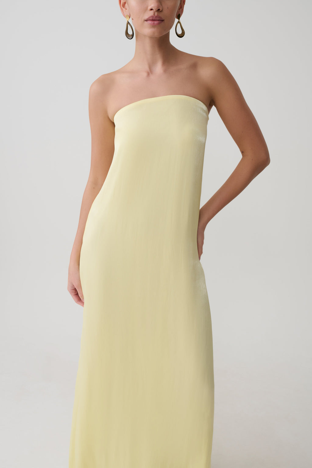 Olivia Strapless Maxi Dress - Lemon
