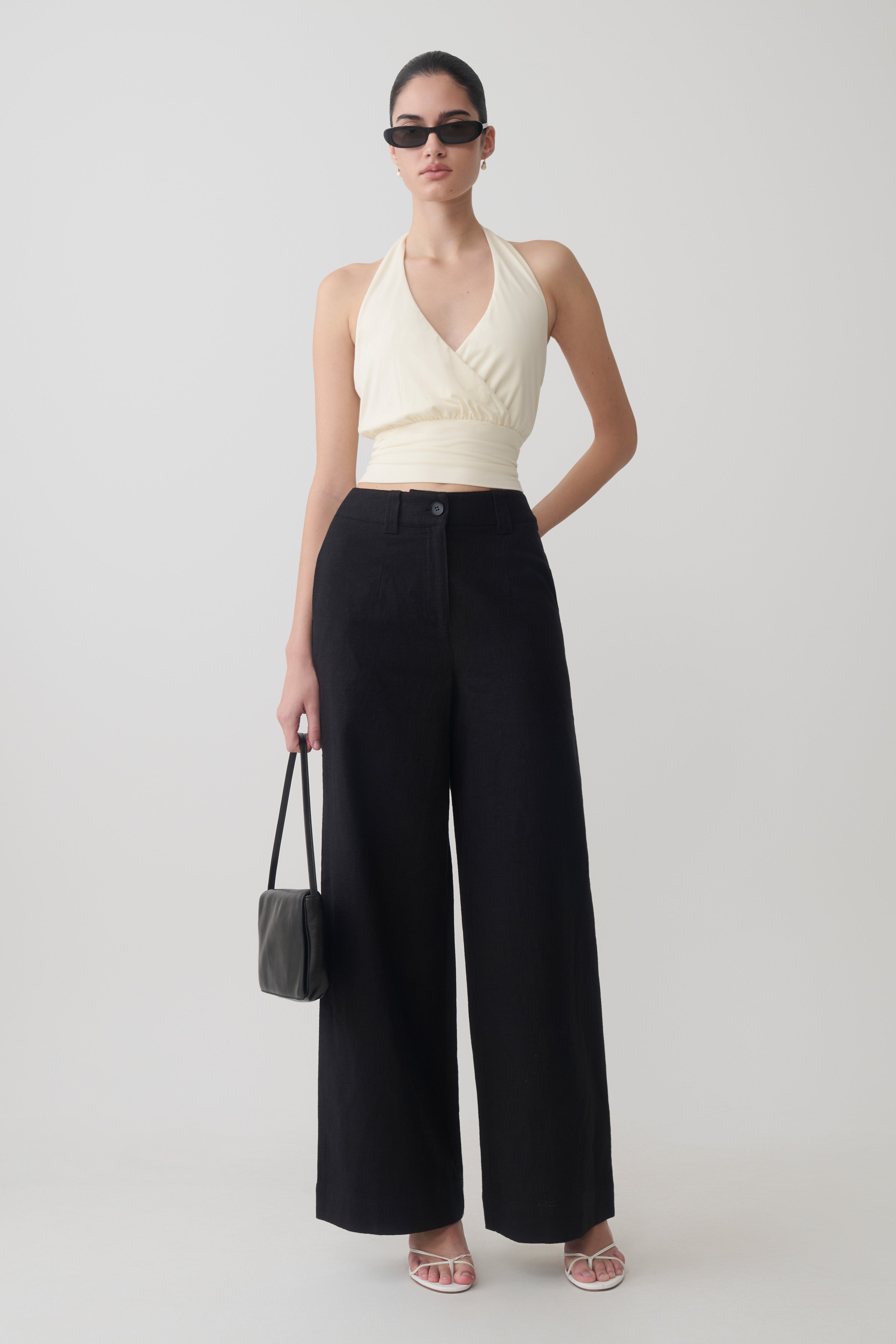 Jina Draped Halter Top - Ivory