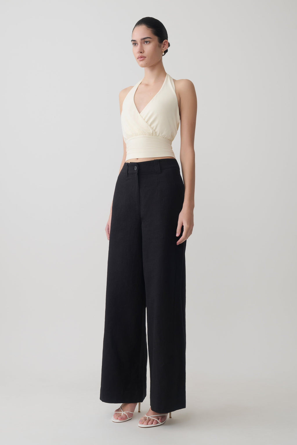 Jina Draped Halter Top - Ivory