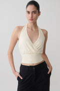 Jina Draped Halter Top - Ivory