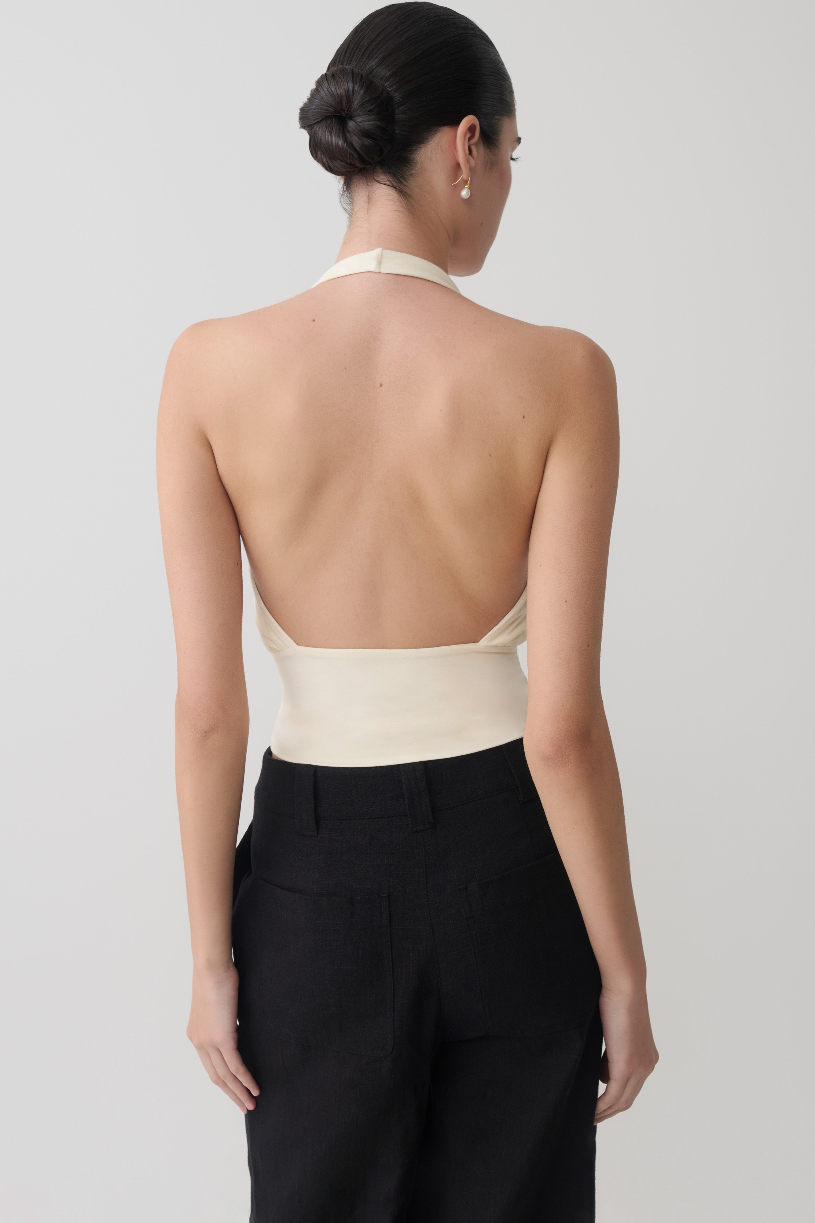 Jina Draped Halter Top - Ivory