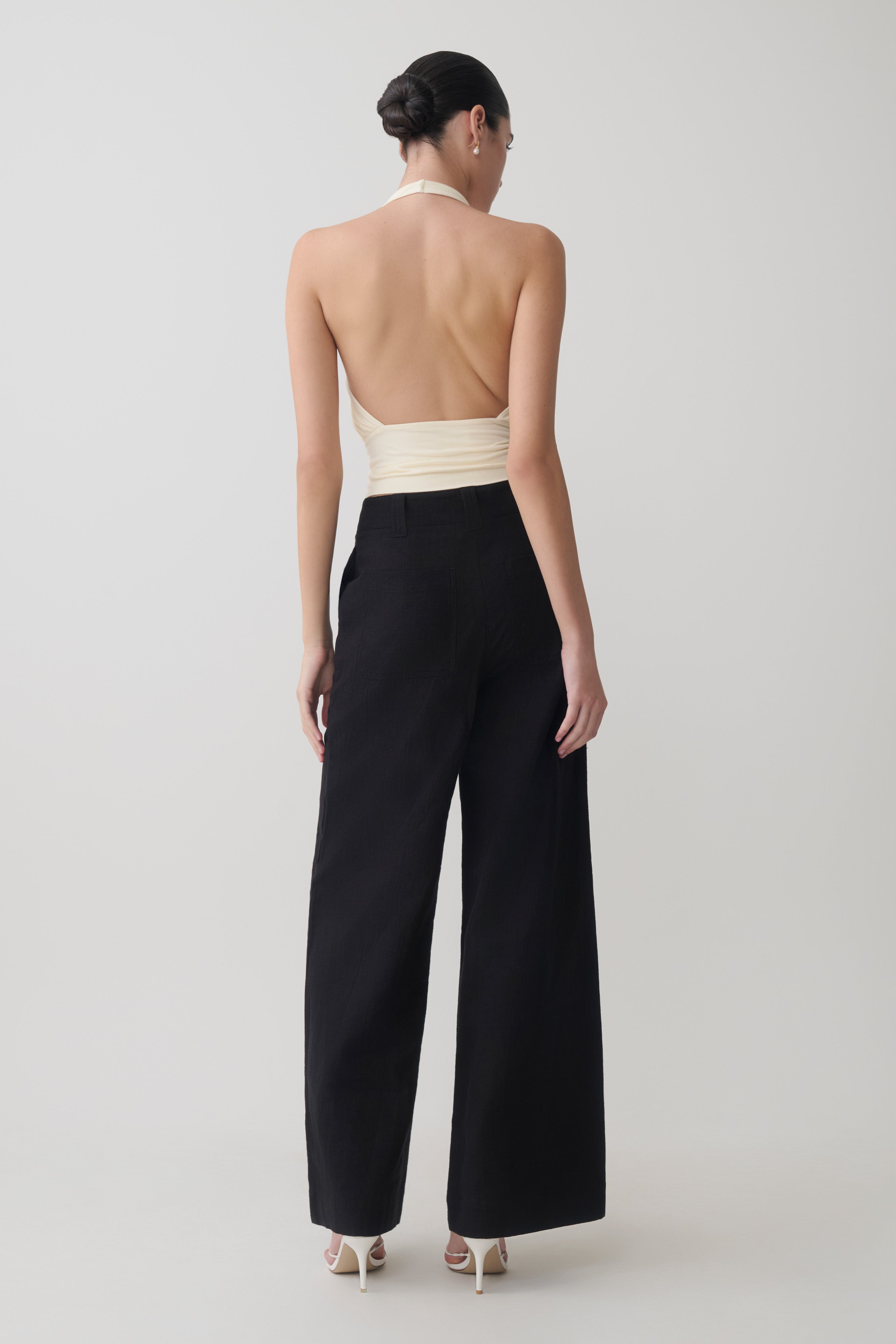 Jina Draped Halter Top - Ivory