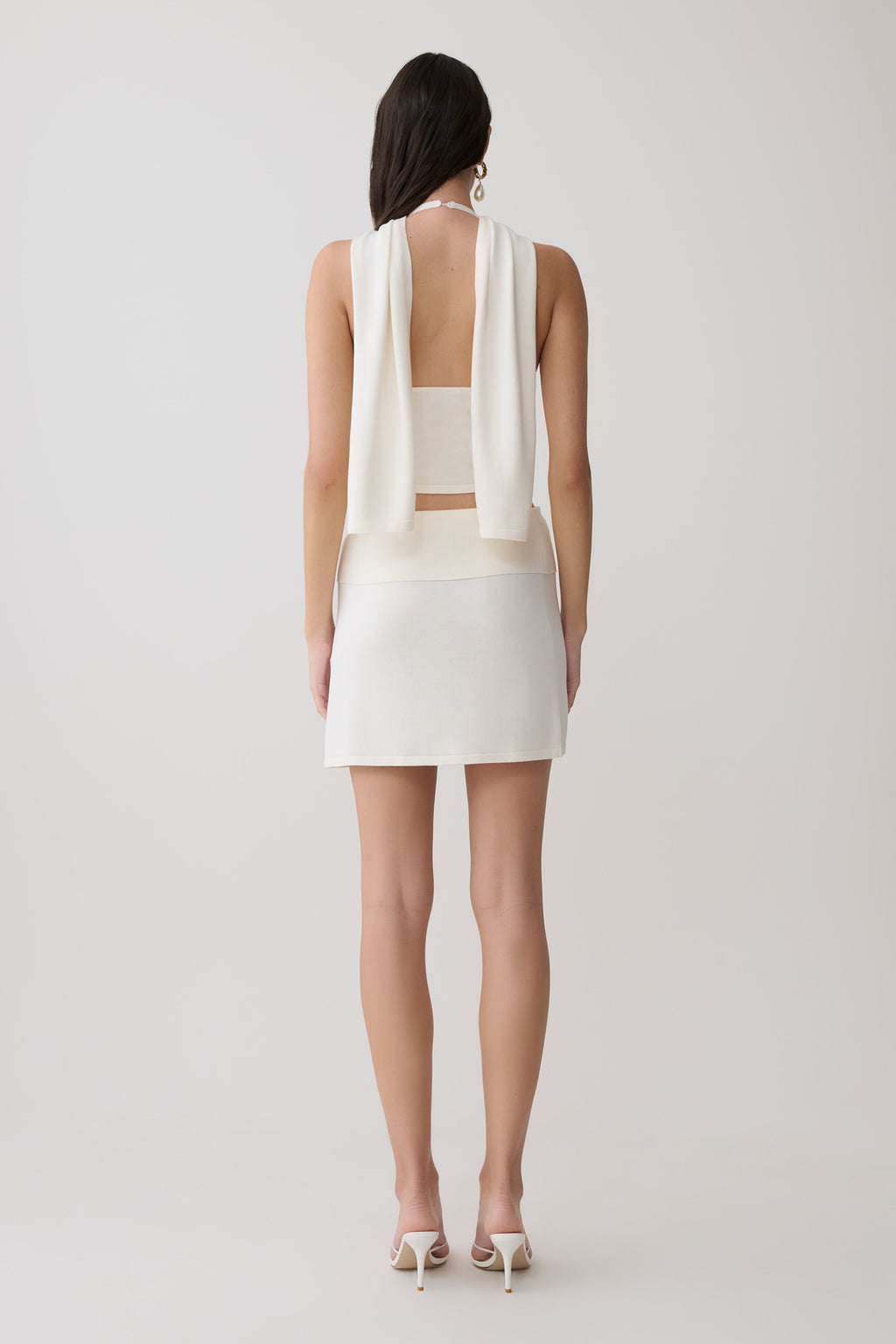 Misty Mid Rise Knit Mini Skirt - Ivory