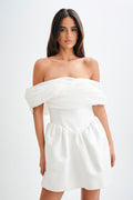 Tessa Structured Mini Dress - White