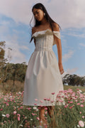 Orla Strapless Cotton Midi Dress - White