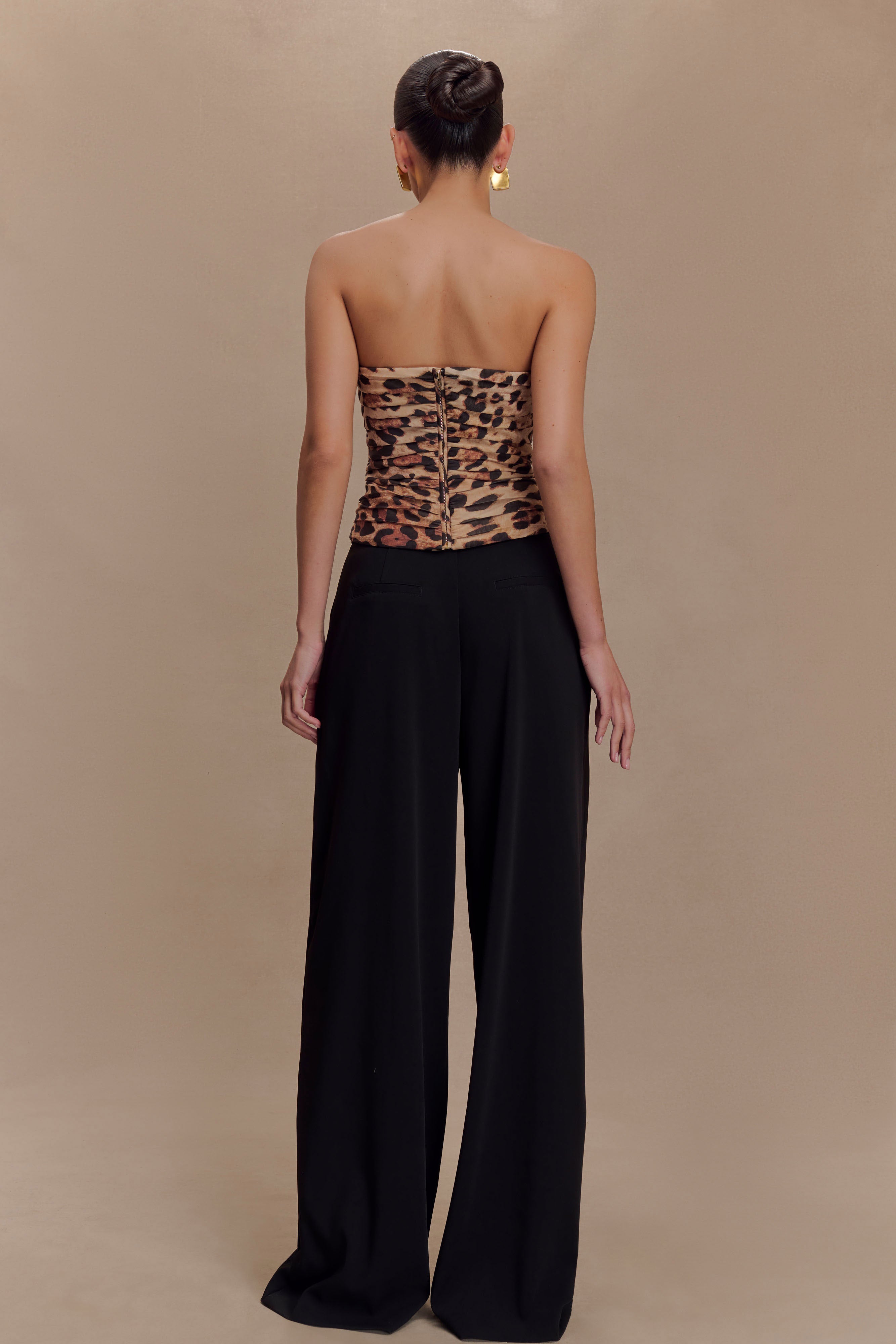 Jacqueline Pleated Wide Leg Pants - Black