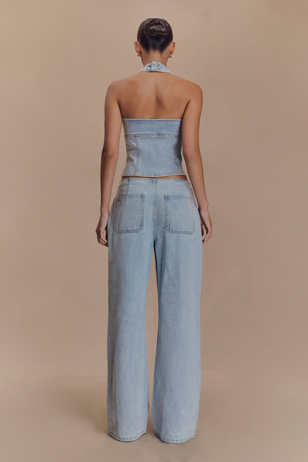 Caitlin Mid Rise Denim Jeans - Light Blue