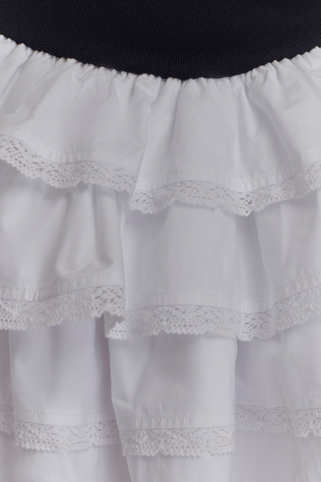 Maeve Contrast Ruffle Knit Mini Dress - Black/White