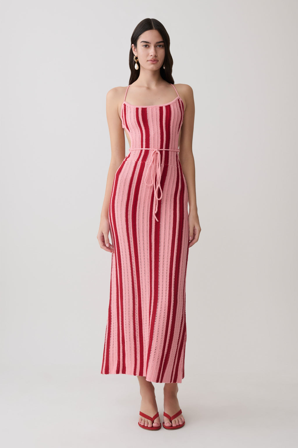 Shepherd Crochet Halter Maxi Dress - Pink