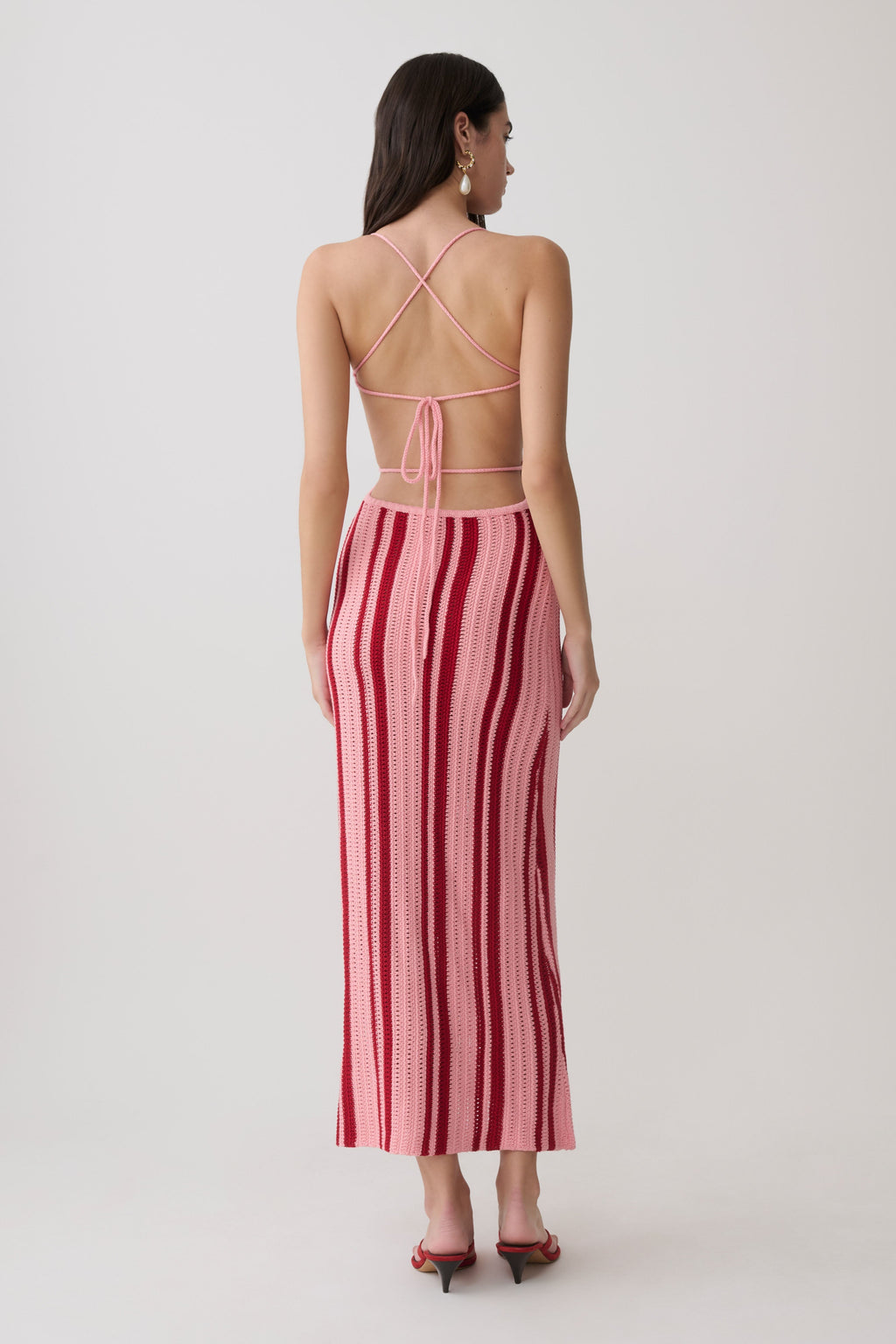 Shepherd Crochet Halter Maxi Dress - Pink
