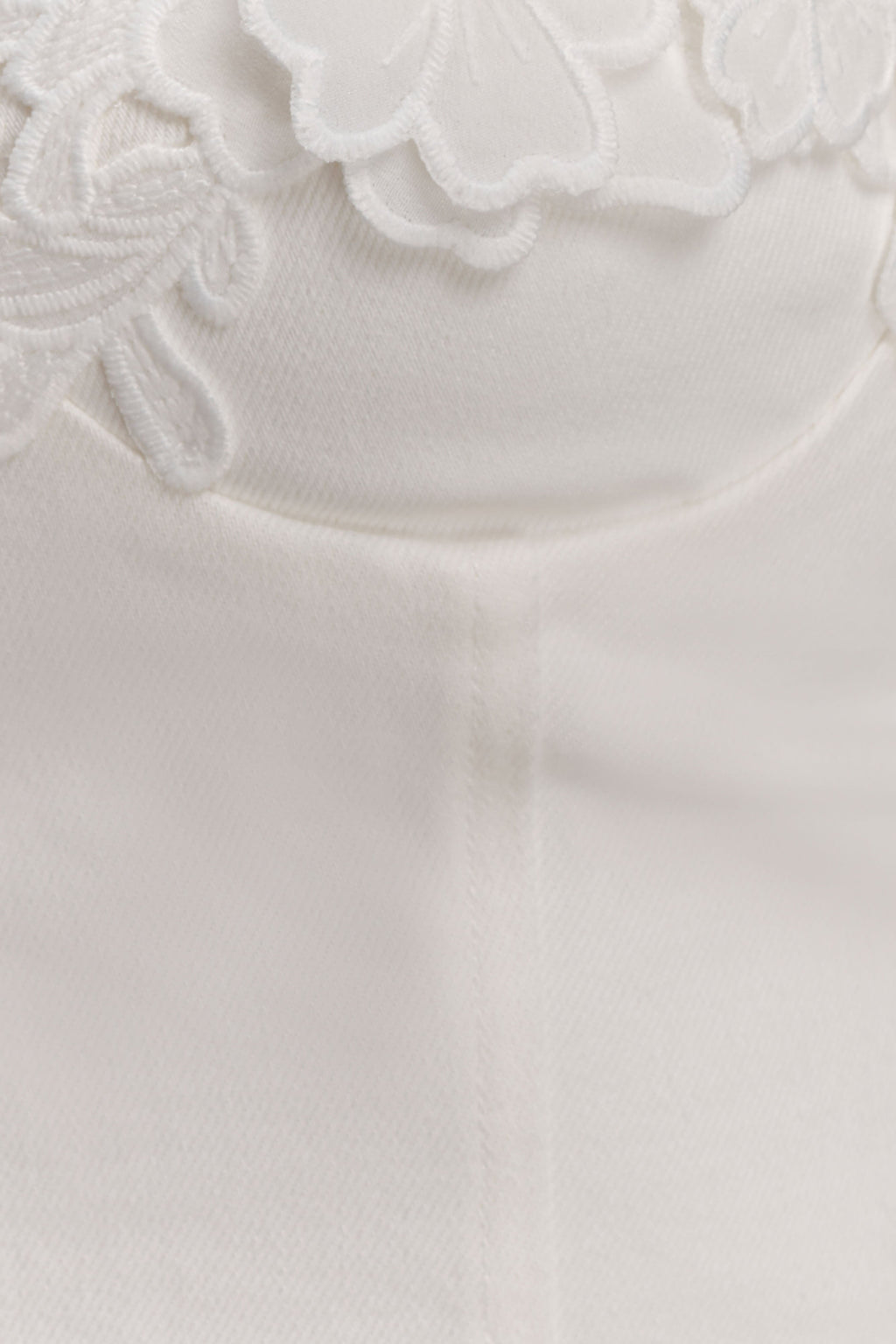 Melany Applique Denim Bustier - White