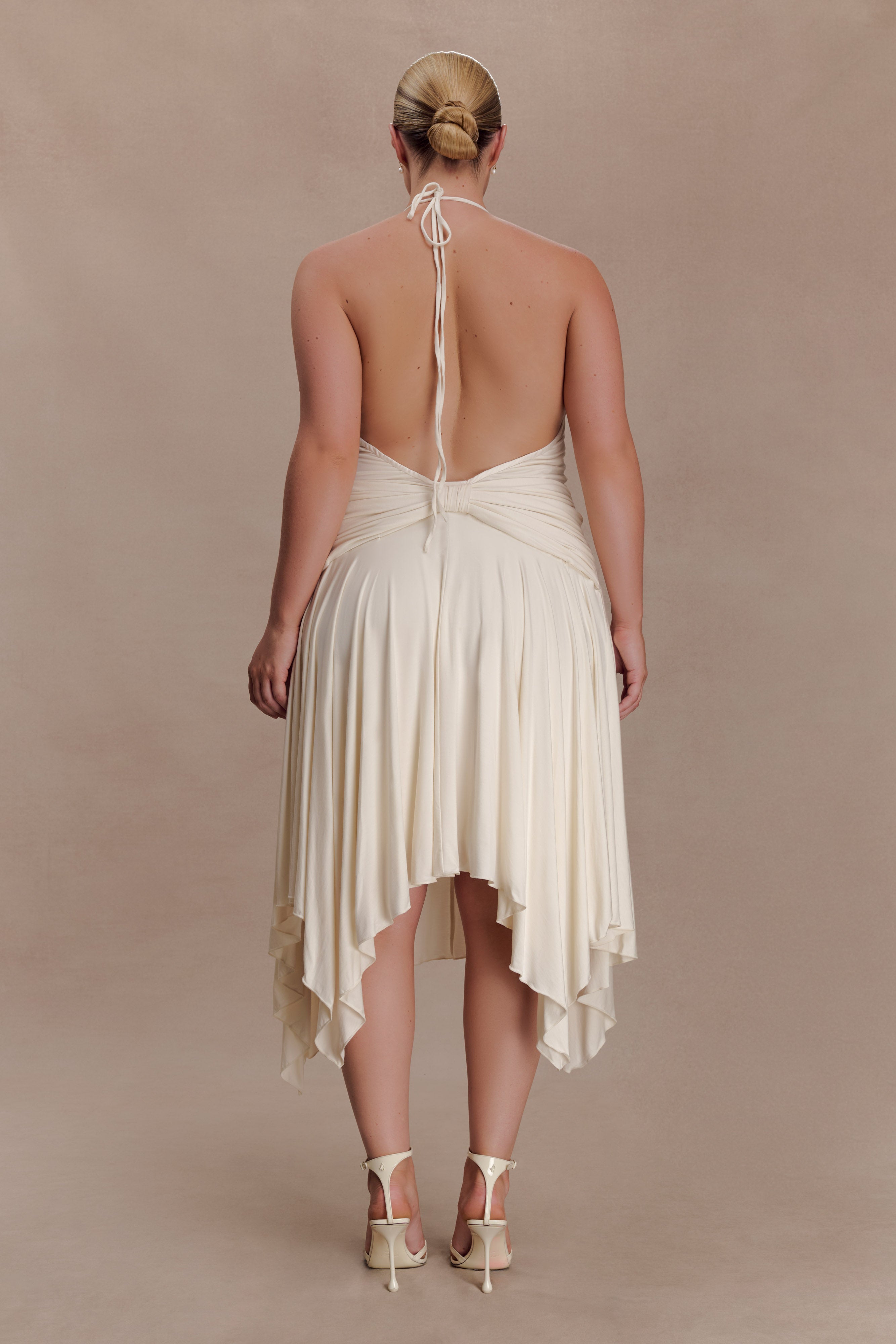 Sylvie Modal Hankie Midi Dress - Ivory