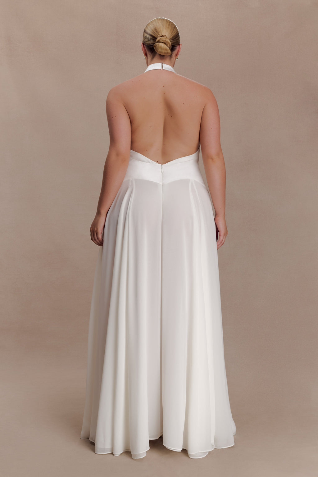 Susan Chiffon Halter Maxi Dress - Ivory