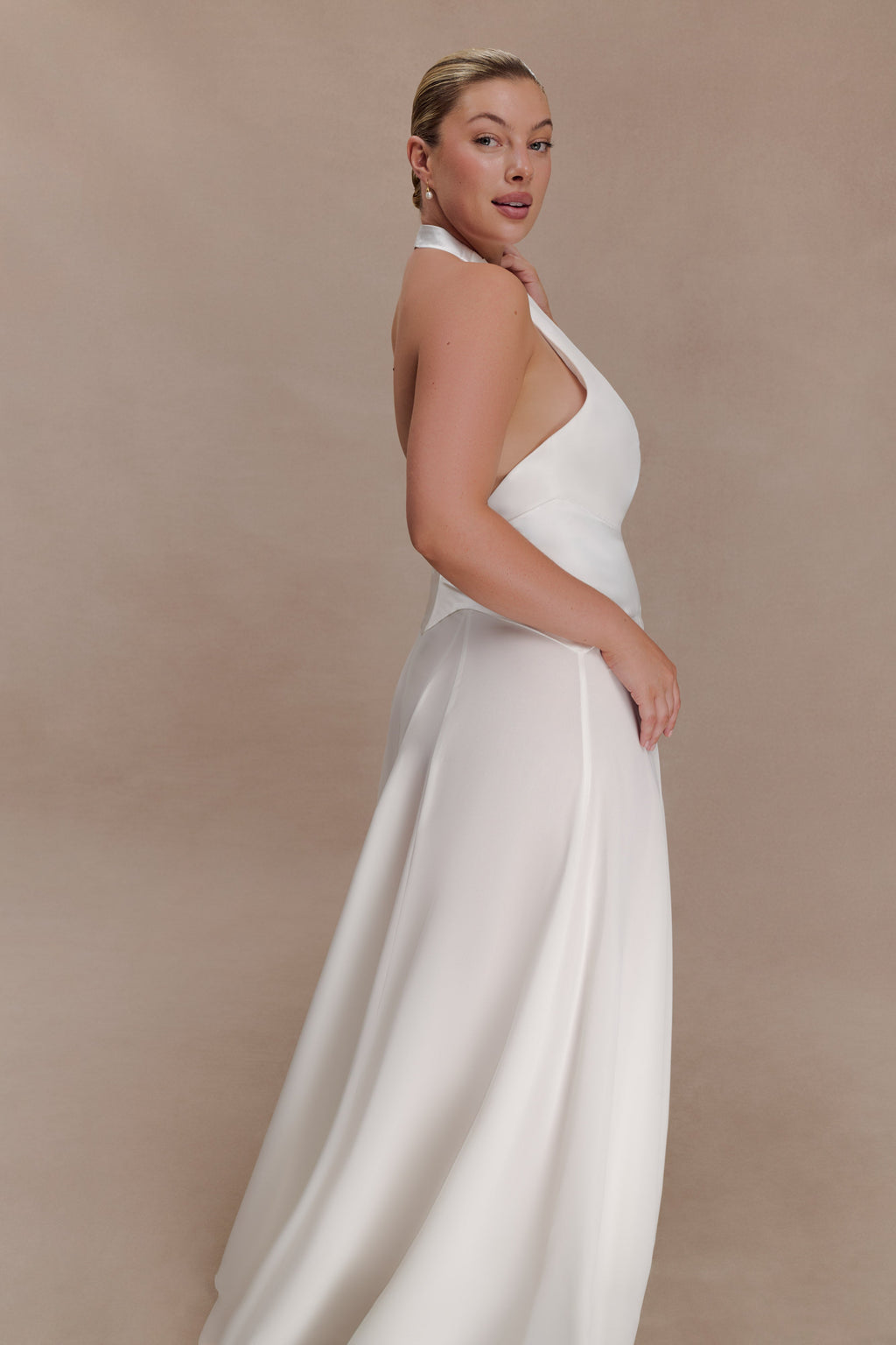 Susan Chiffon Halter Maxi Dress - Ivory