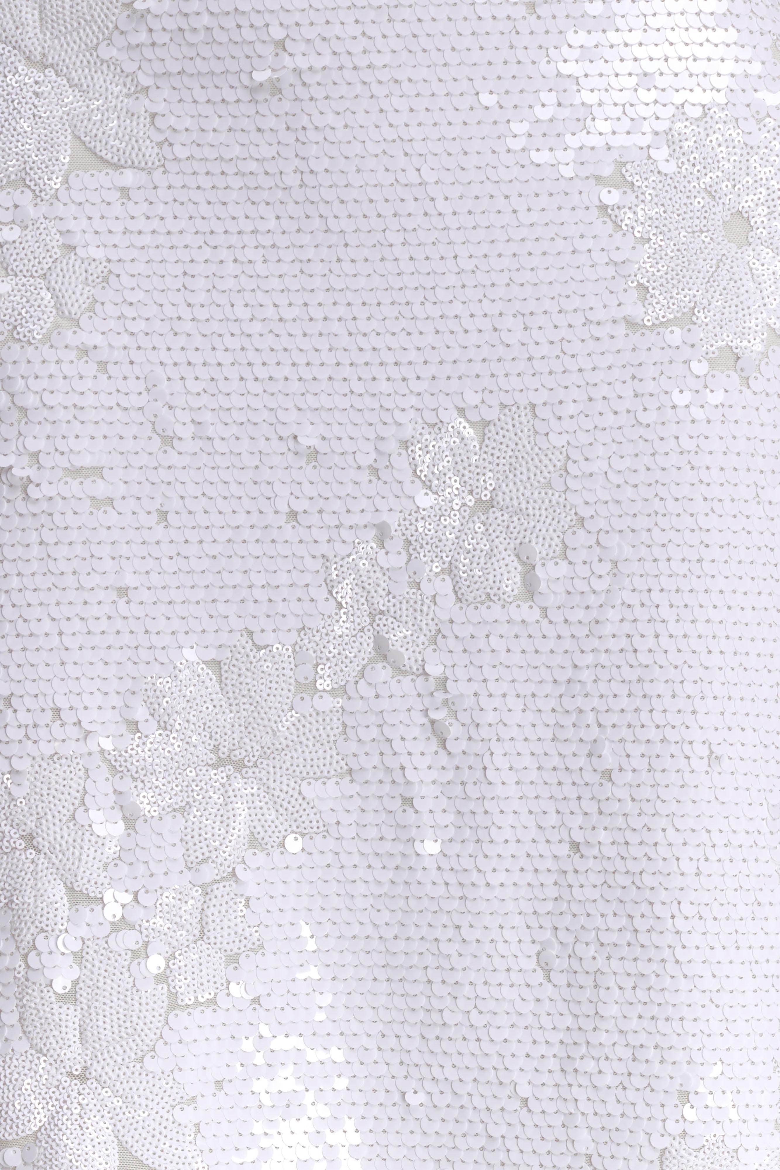Maisie Strapless Sequin Midi Dress - White