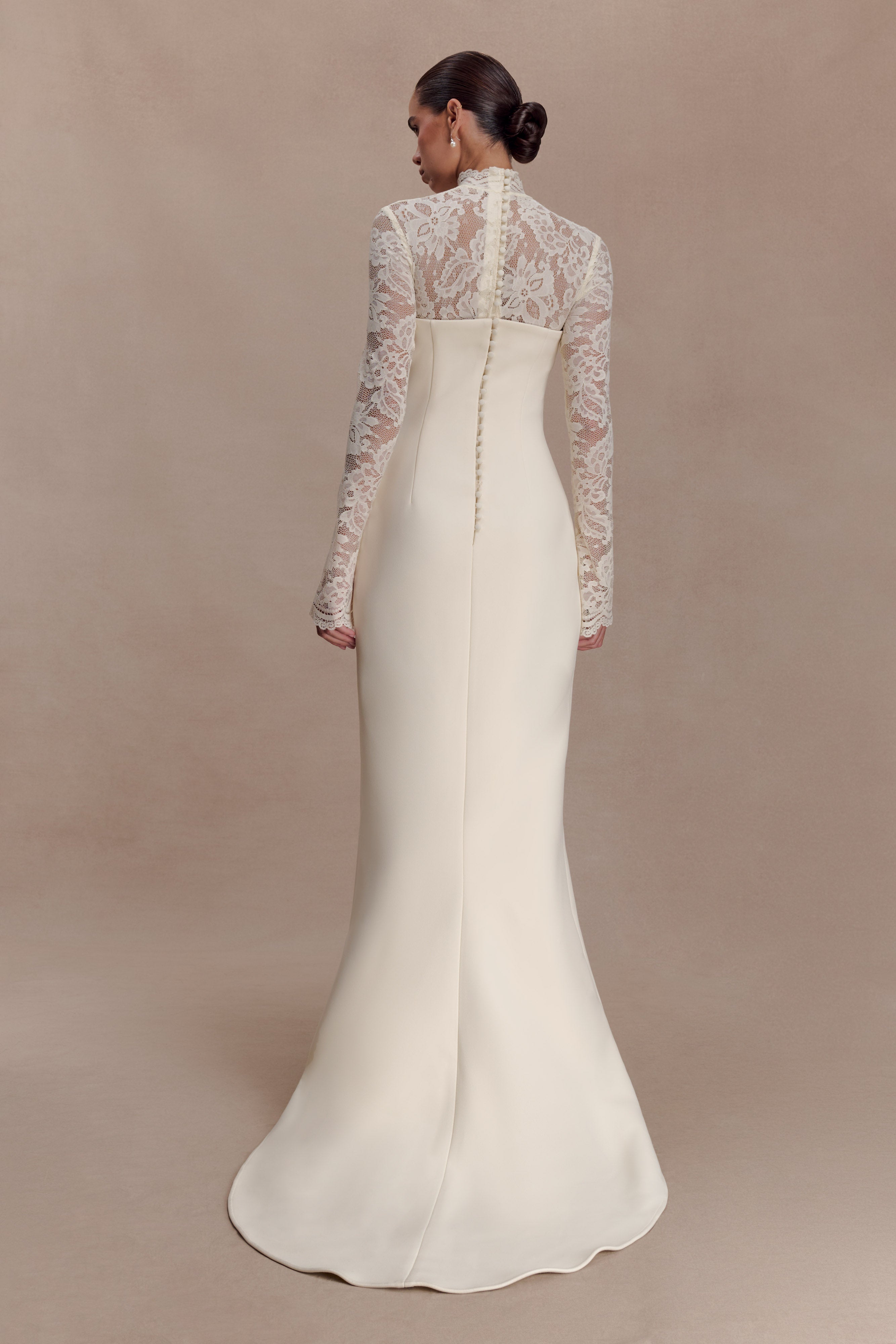 Aurelie Long Sleeve Lace Maxi Dress - Ivory
