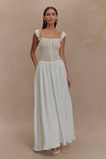 Tahlia Pointelle Knit Midi Dress - White
