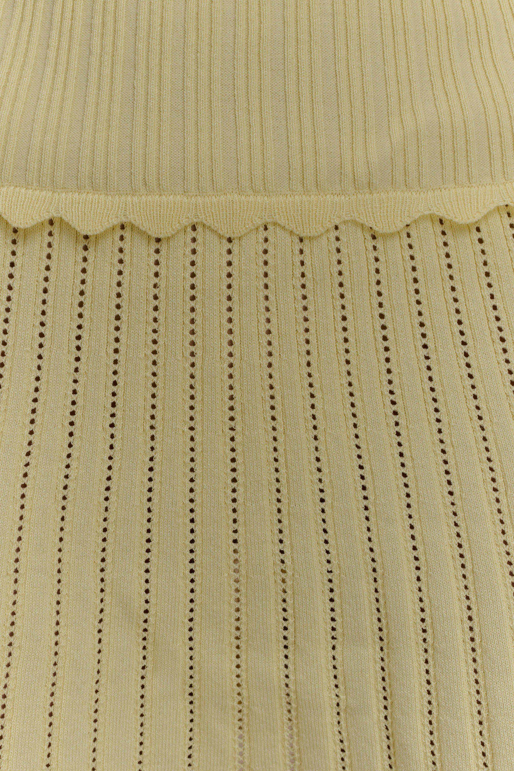 Indy Pointelle Knit Mini Skirt - Lemon