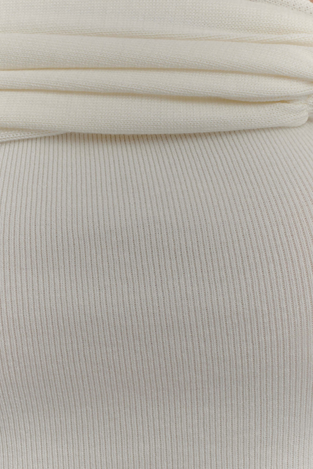Irene Gathered Knit Top - Ivory