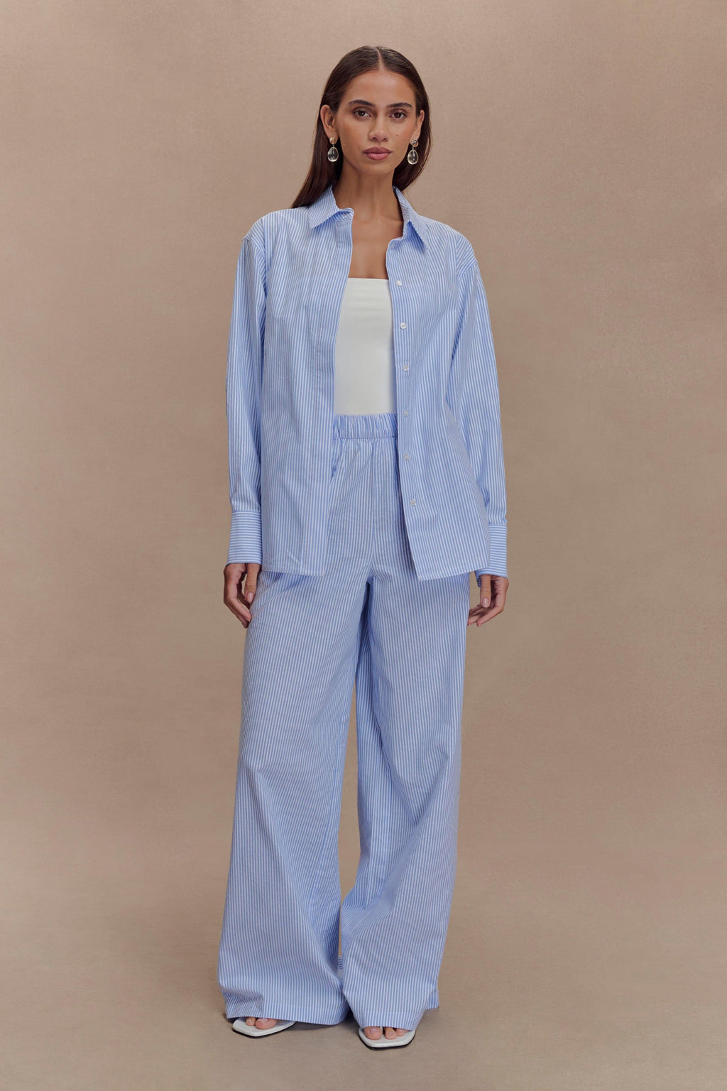 Hansen Oversized Shirt - Blue Pinstripe