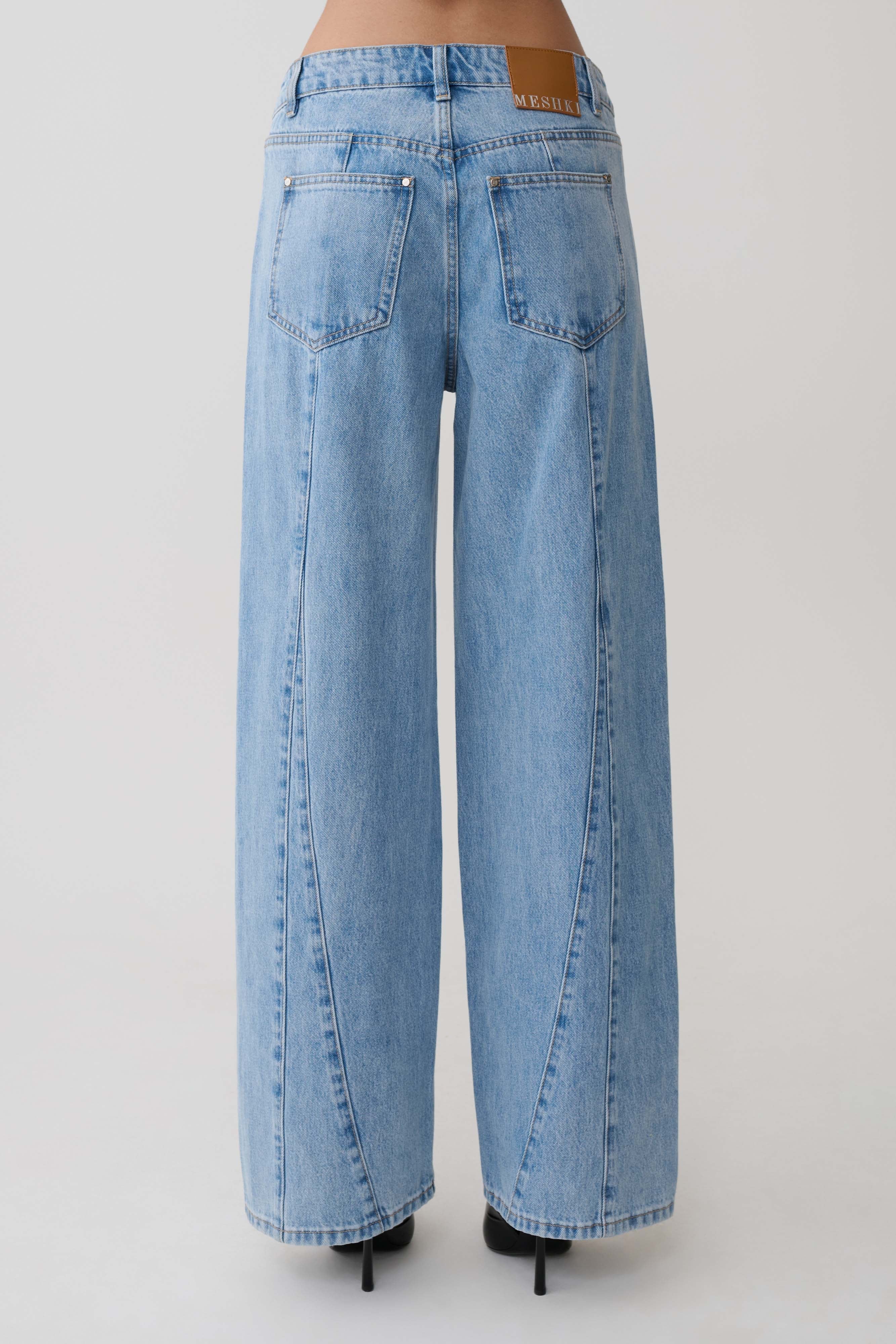 Roy Mid Rise Wide Leg Denim Jeans - Classic Blue