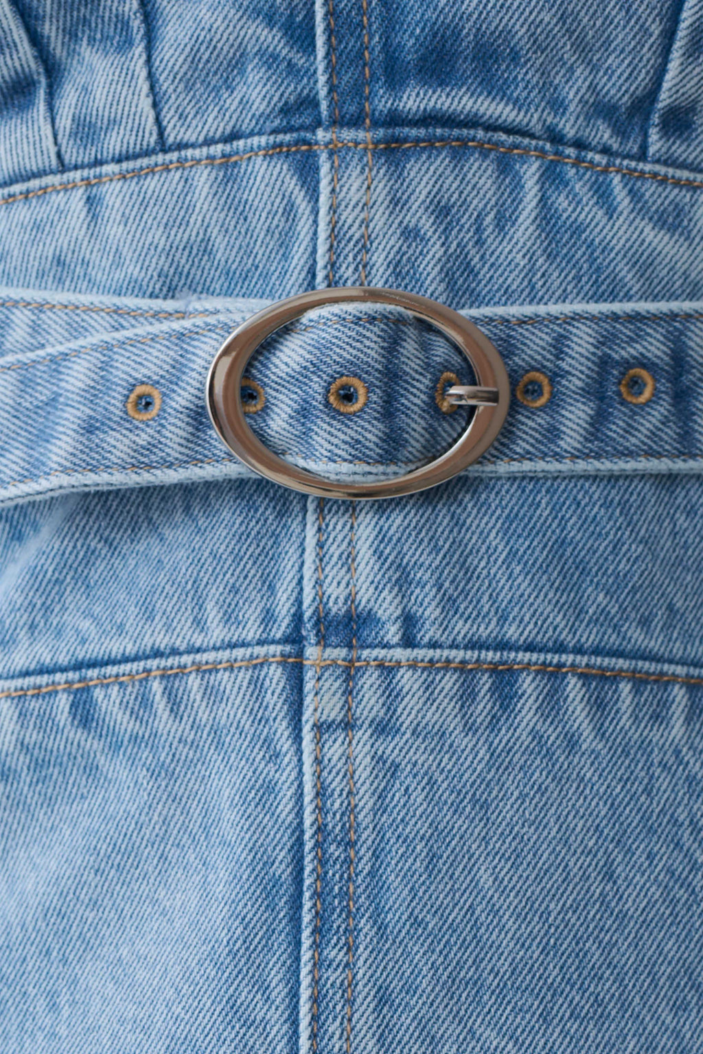 Tommy Strapless Denim Top With Buckle - Classic Blue