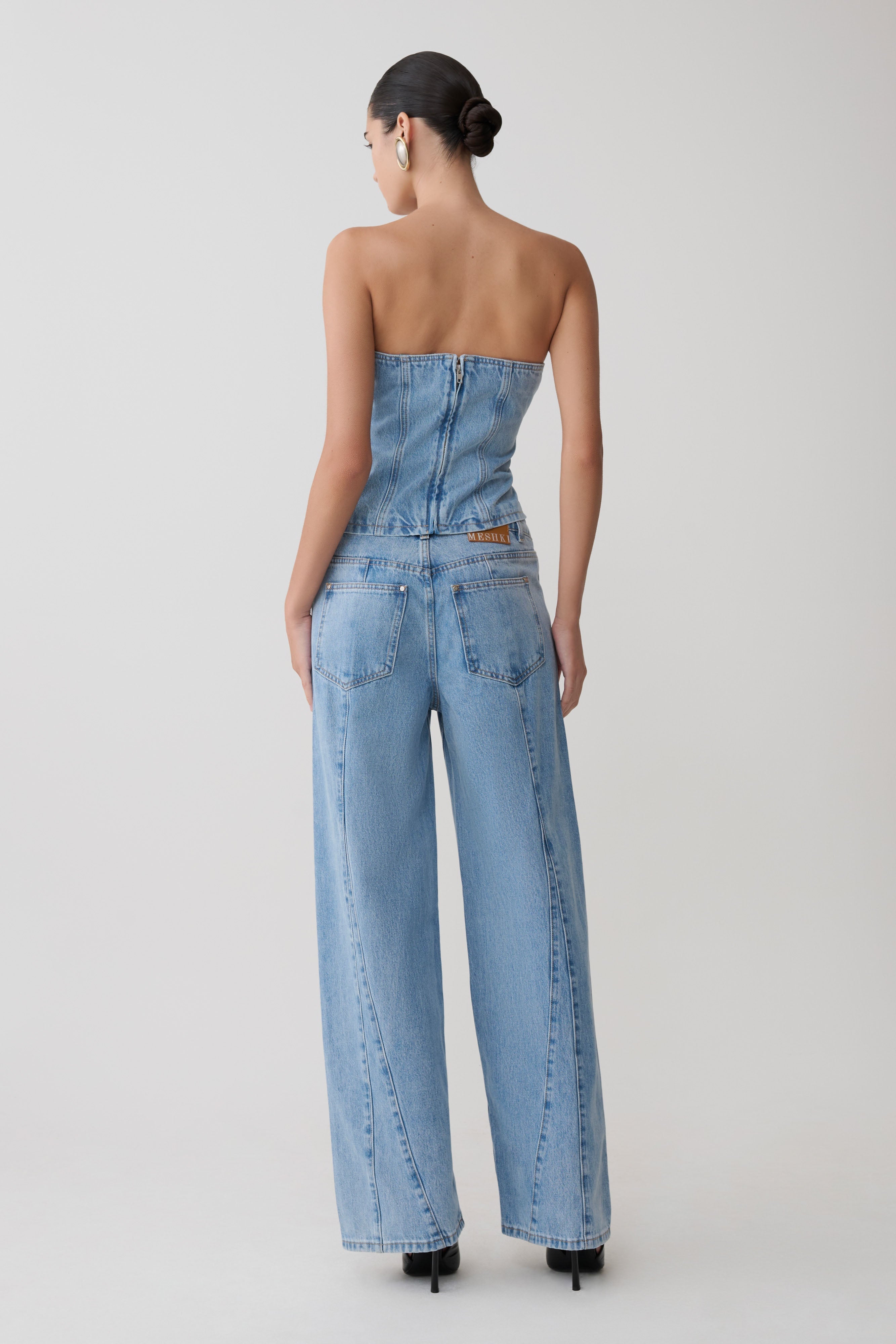 Roy Mid Rise Wide Leg Denim Jeans - Classic Blue