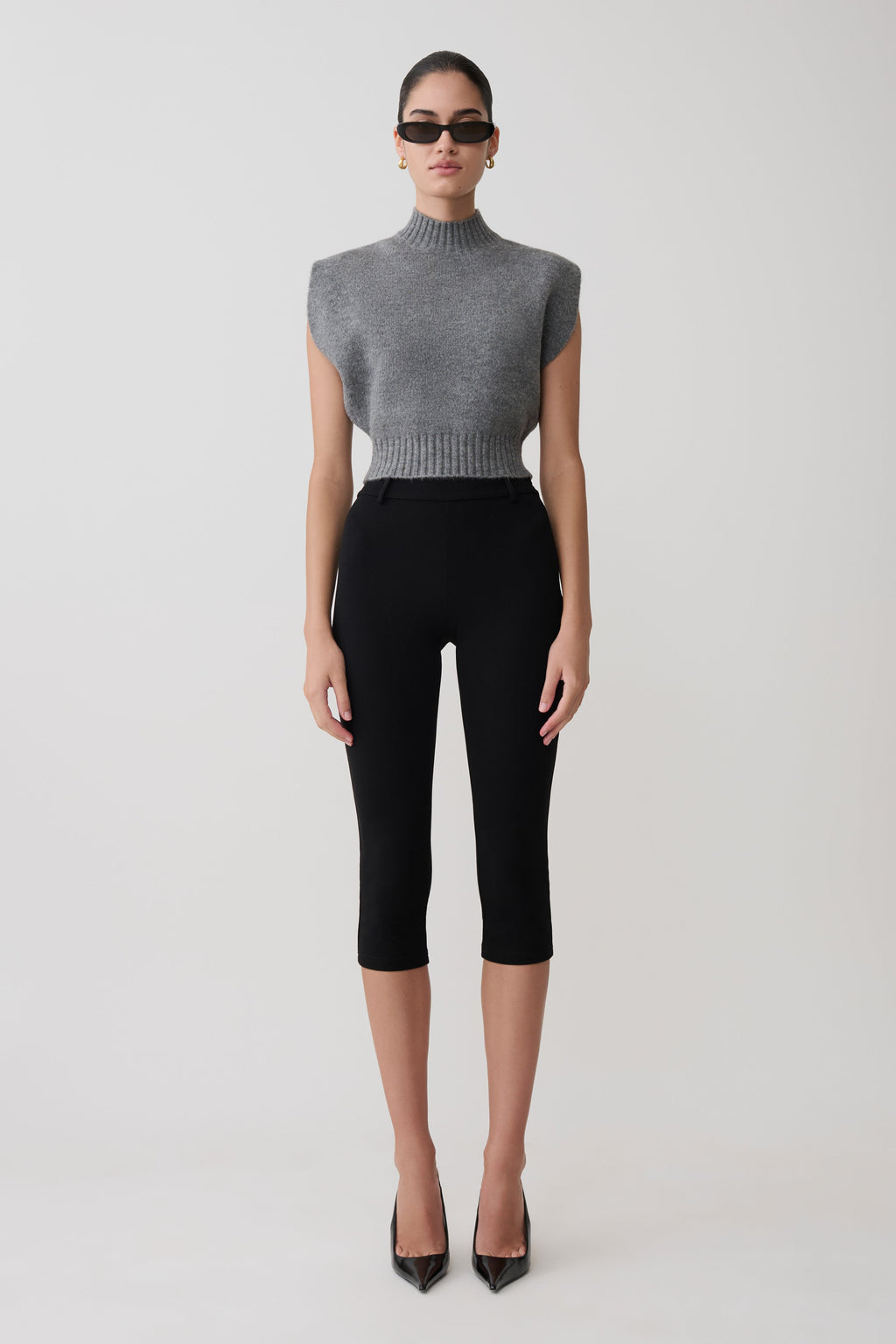 Niko Knit Oversized Top - Charcoal