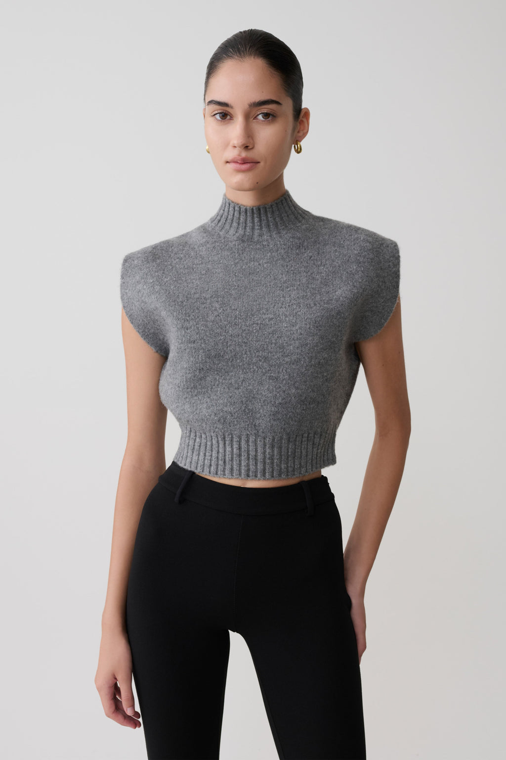 Niko Knit Oversized Top - Charcoal