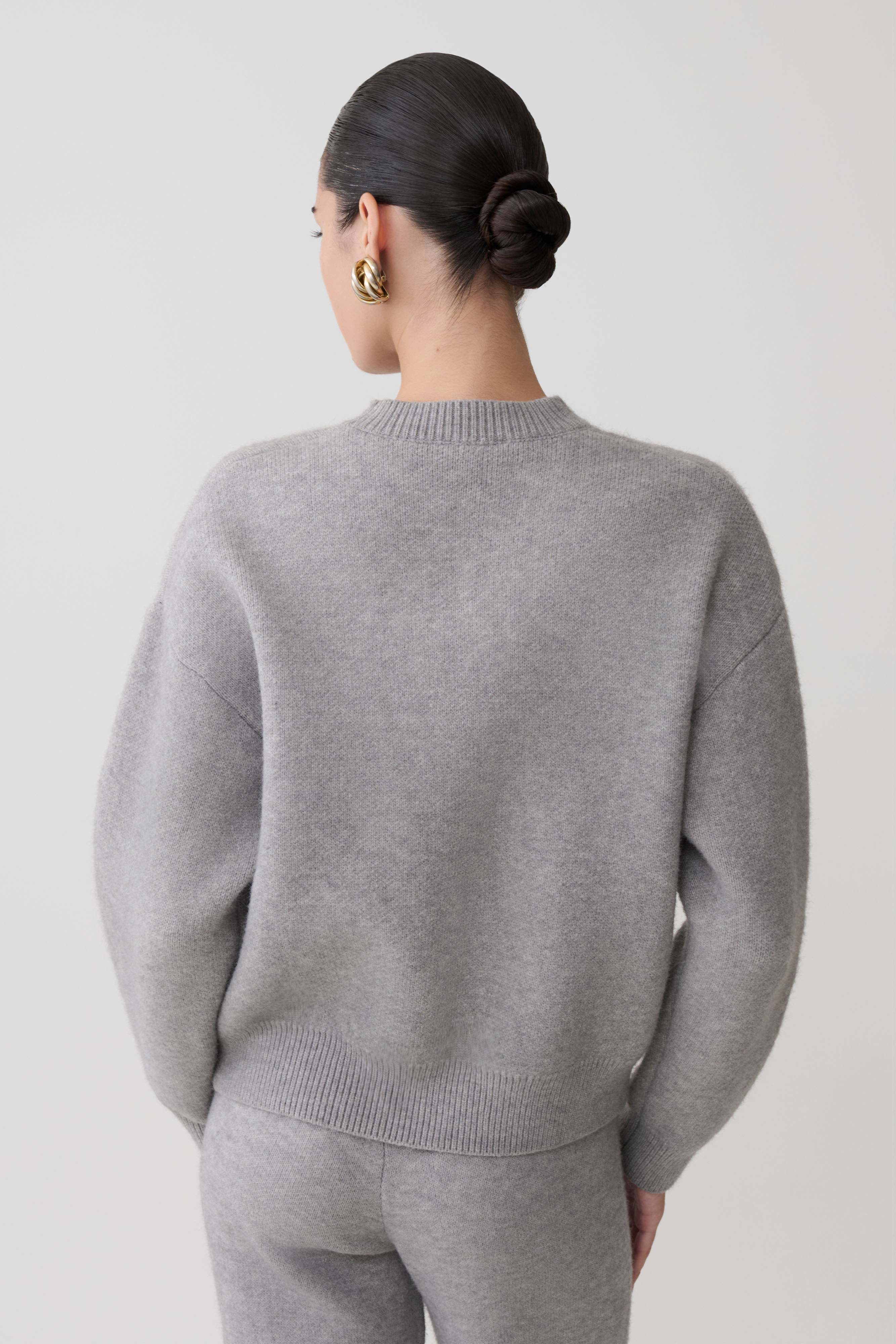 Lulu Oversized Knit Jumper - Grey Marle