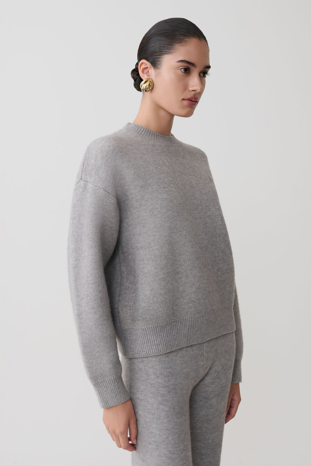 Lulu Oversized Knit Jumper - Grey Marle