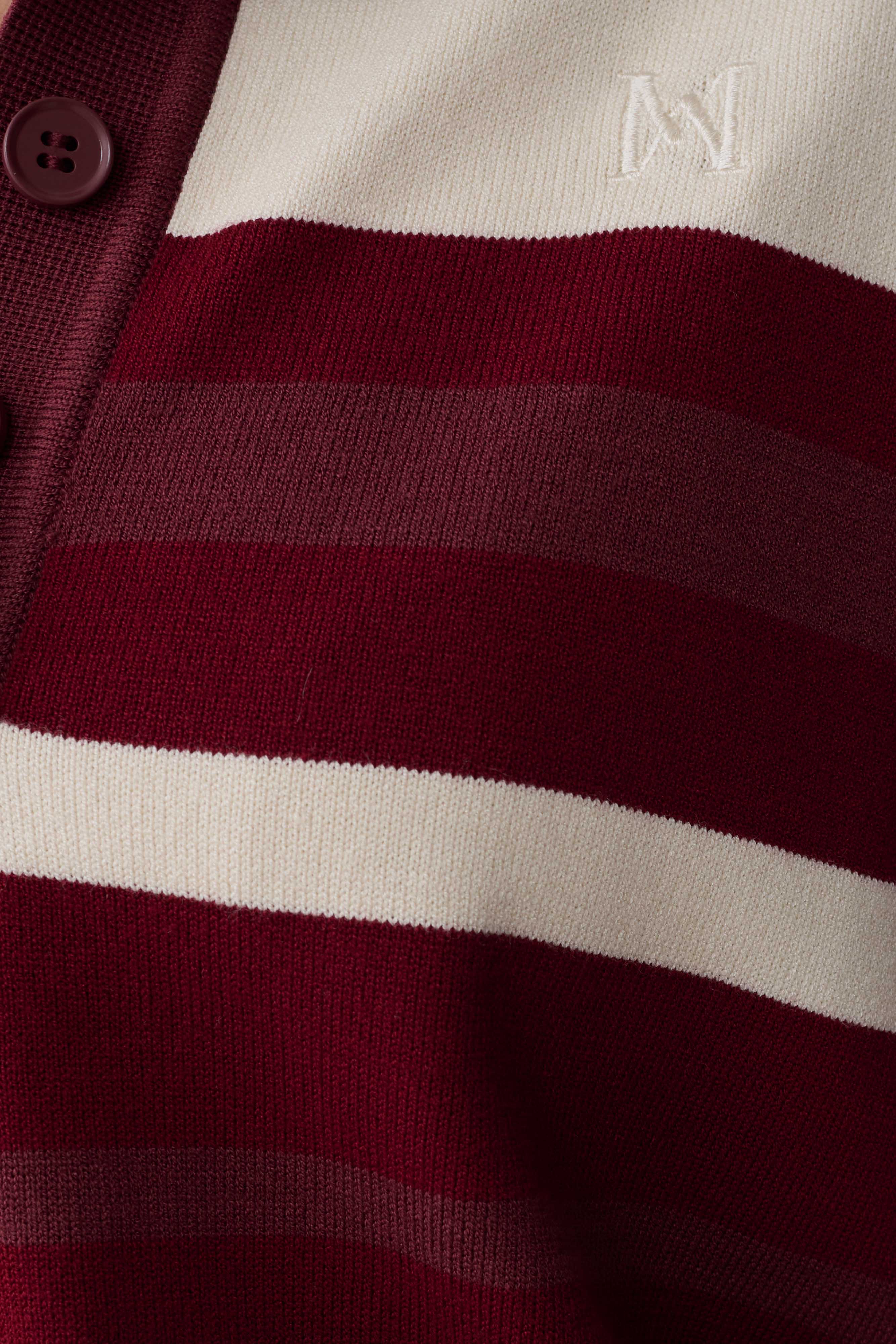 Philly Stripe Long Sleeve Knit Jumper - Burgundy/Cream