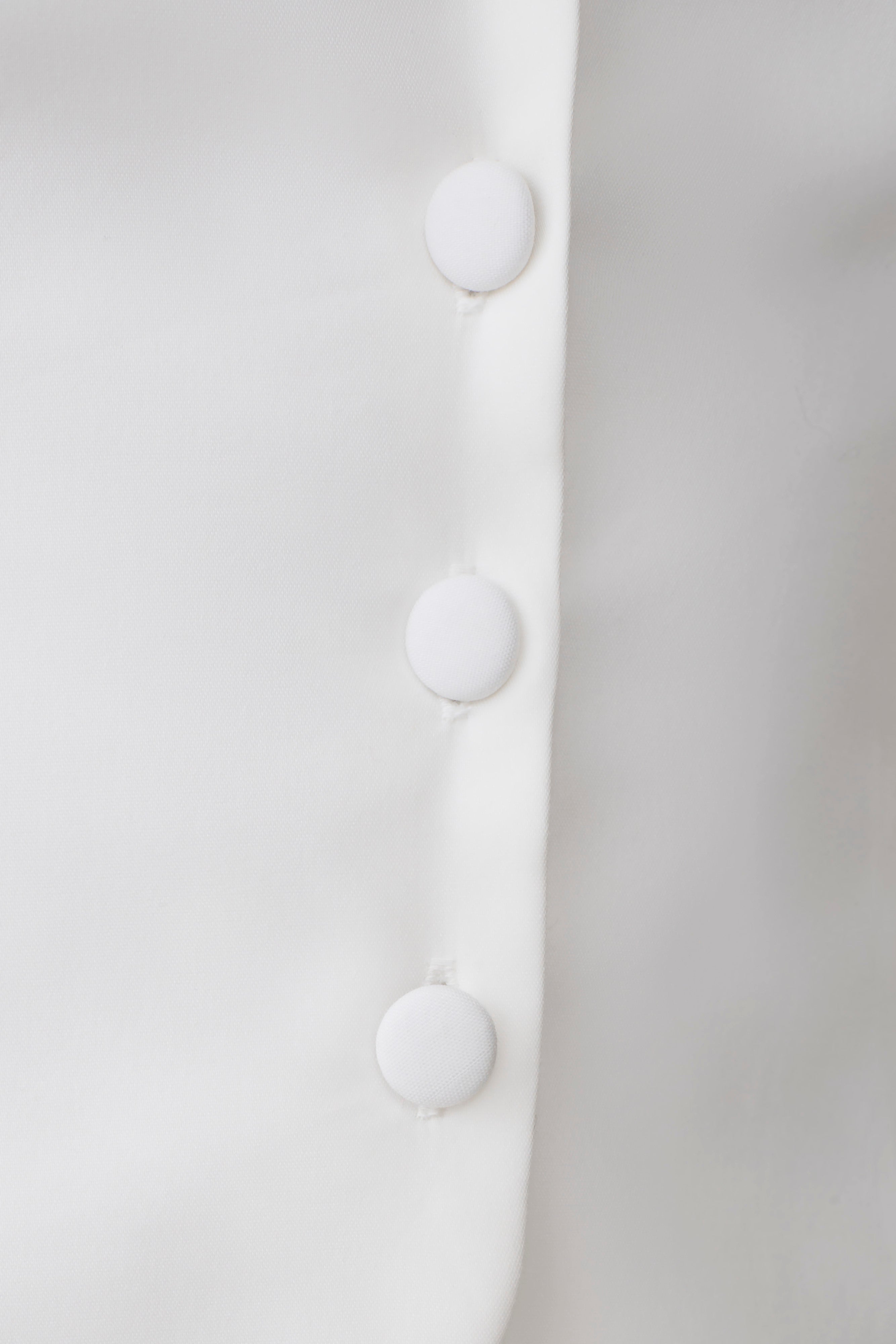 Billie Off Shoulder Sleeveless Button Top - White