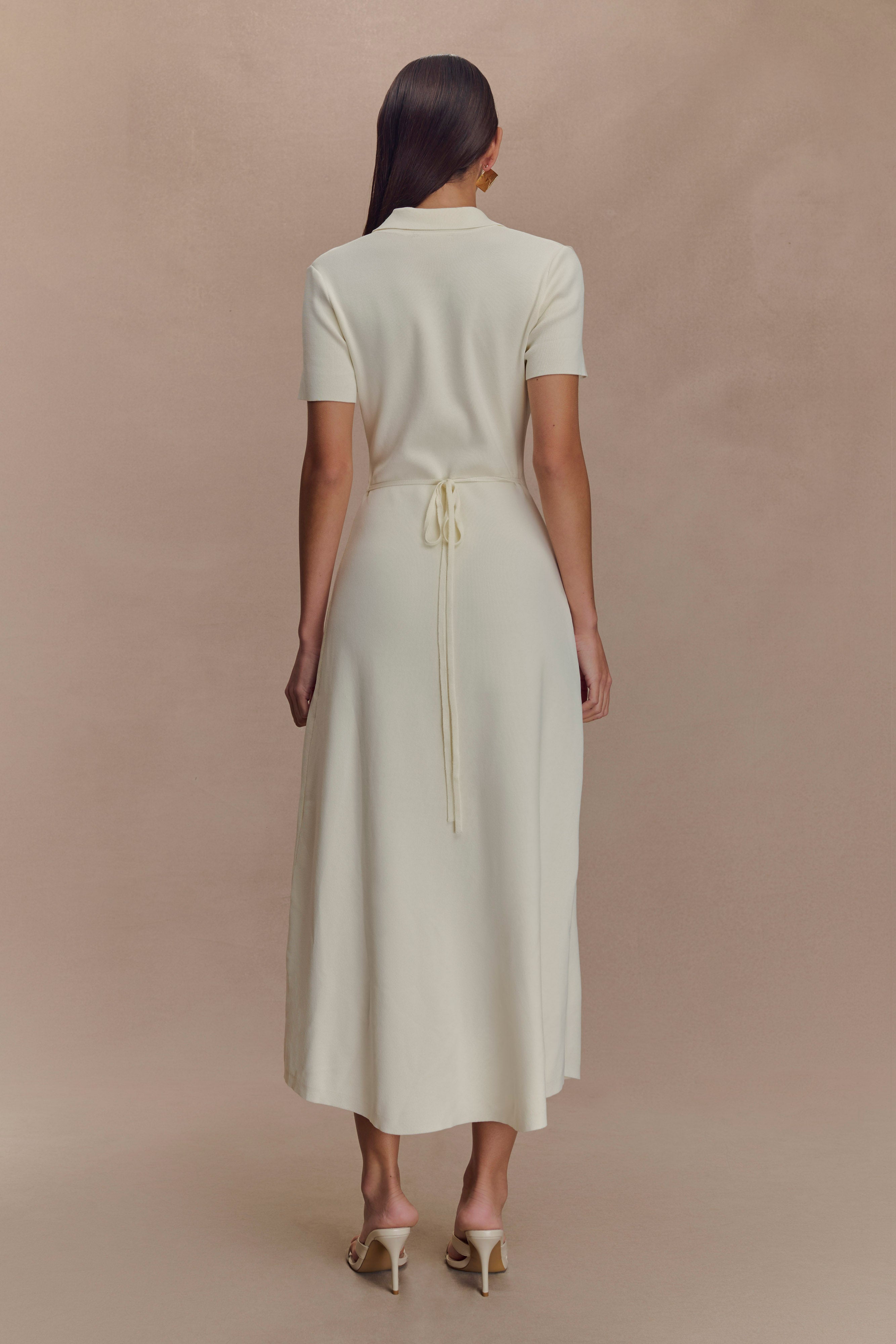 Pearson Short Sleeve Knit Midi Dress - Ivory