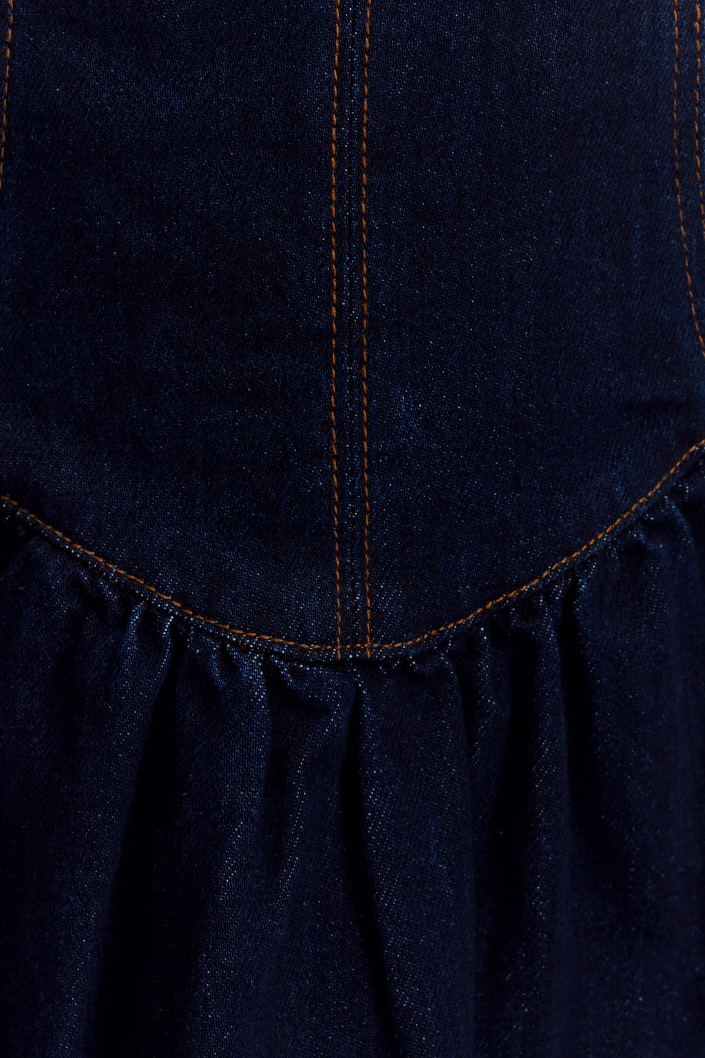 Cheyenne Scallop Denim Mini Dress - Indigo Blue