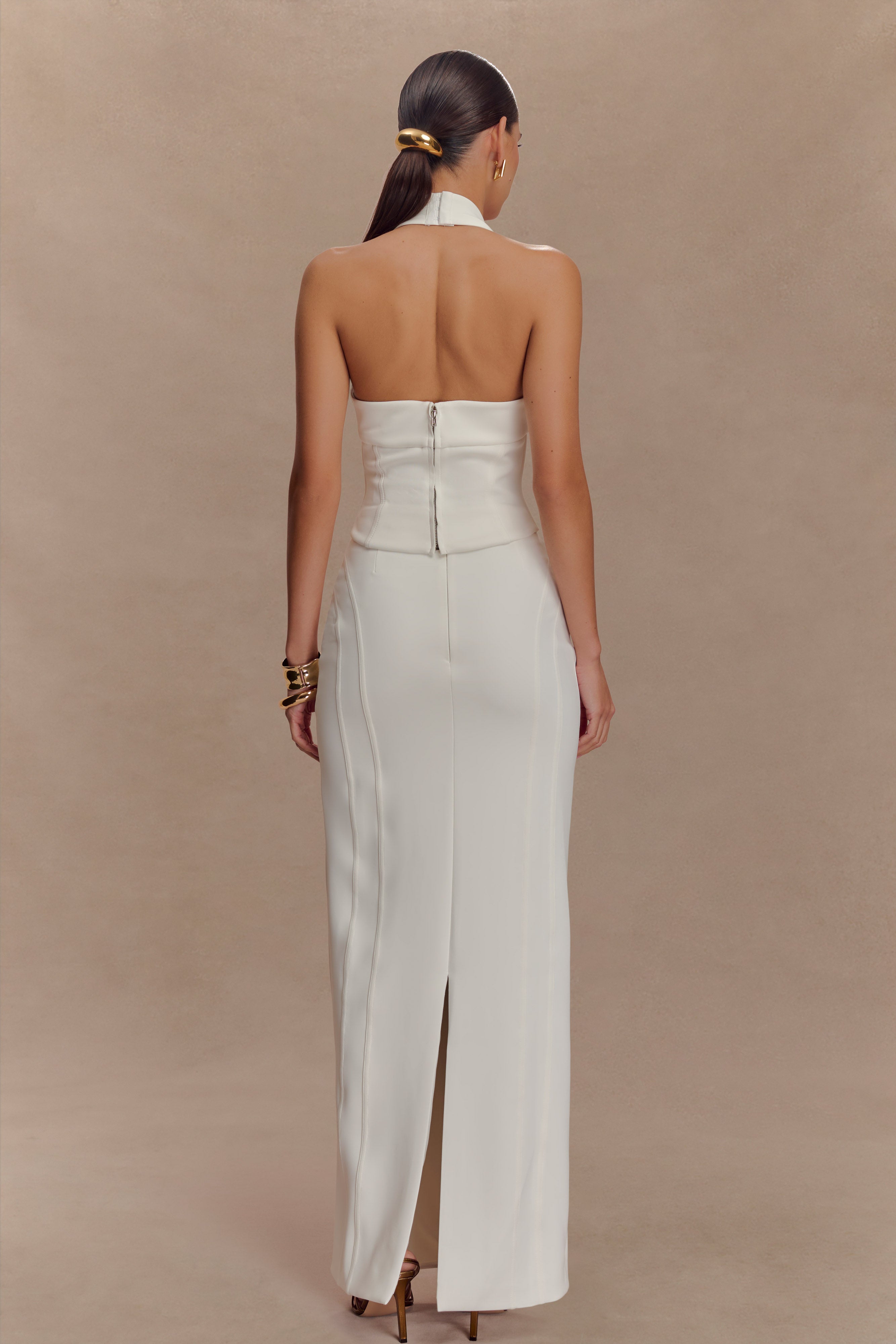 Meadow Corset Halter Top - White