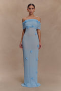 Brynn Orchid Knit Maxi Dress - Baby Blue