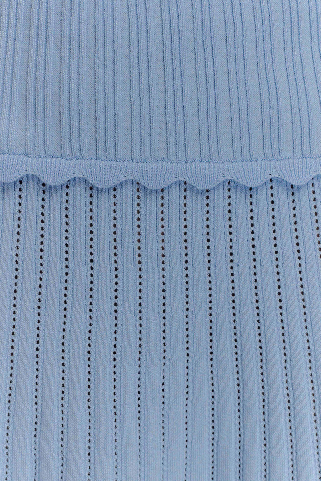 Indy Pointelle Knit Top - Cornflower Blue