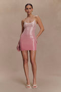 Mora Sequin Mini Dress - Ombre Pink