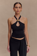Ramona Modal Tank Top With Hardware - Black