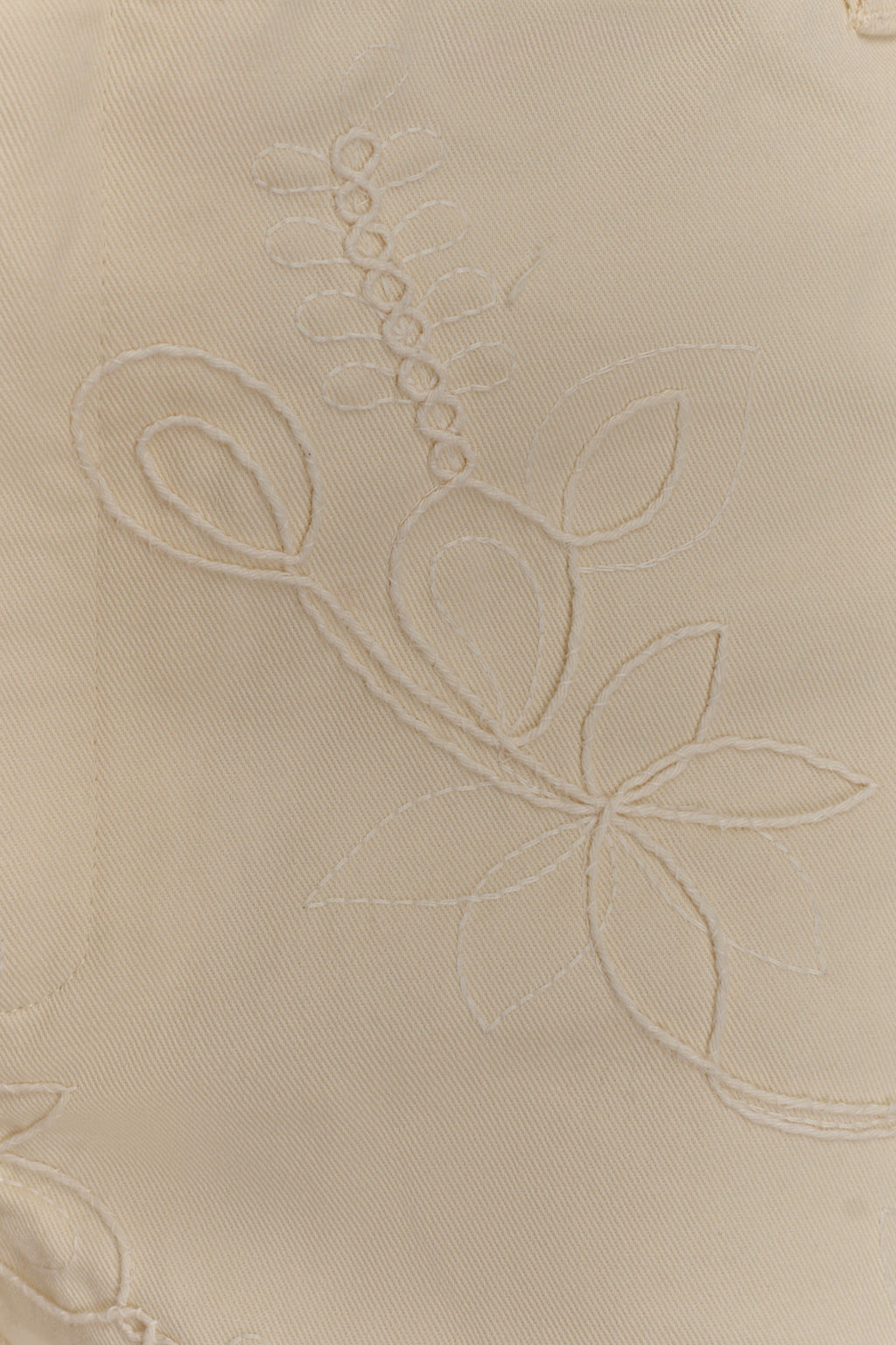 Ebony Embroidered Denim Corset - Cream