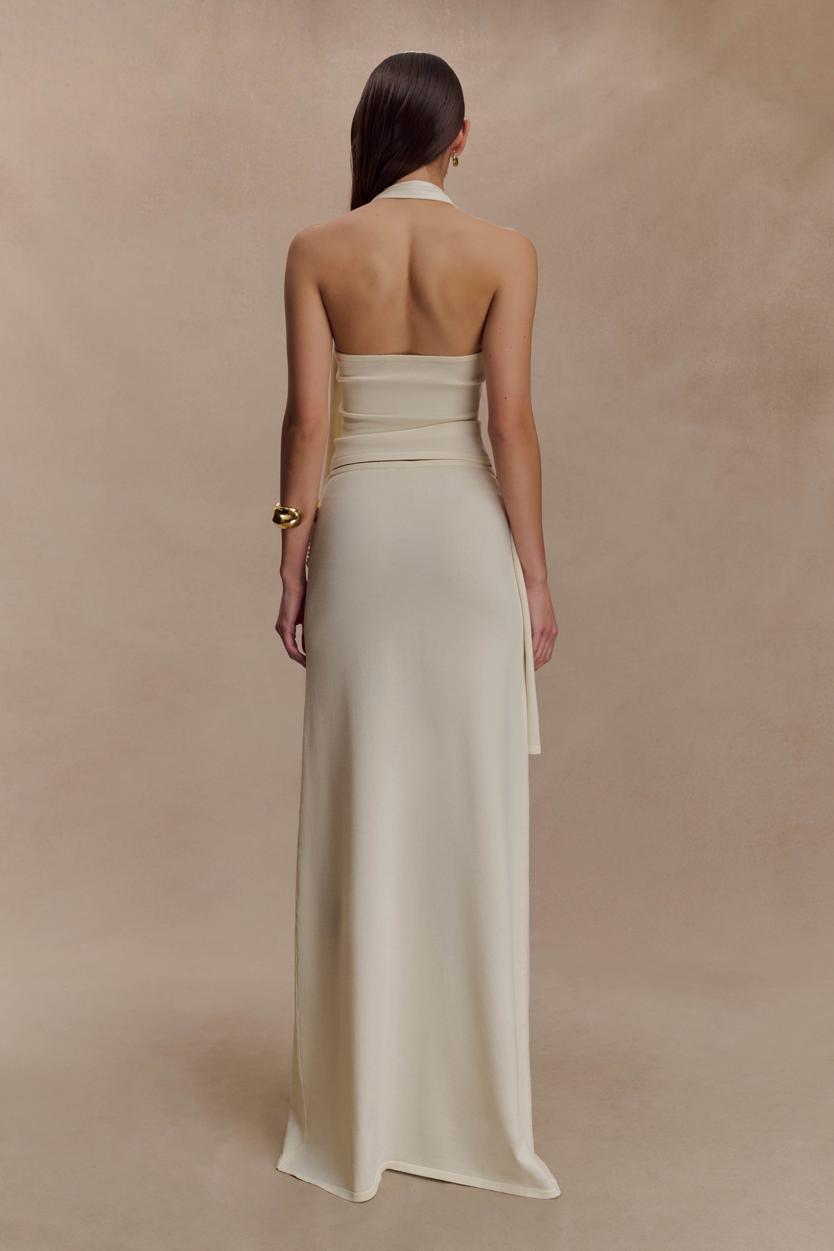 Bowie Low Rise Knit Maxi Skirt - Ivory