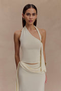 Xanthia Knit Halter Top - Ivory