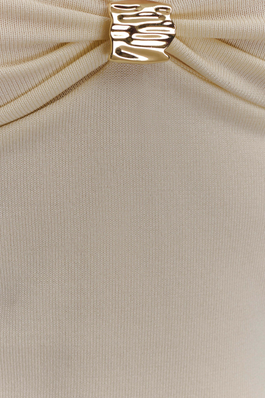Miraby Front Ruched Knit Long Sleeve Top - Ivory