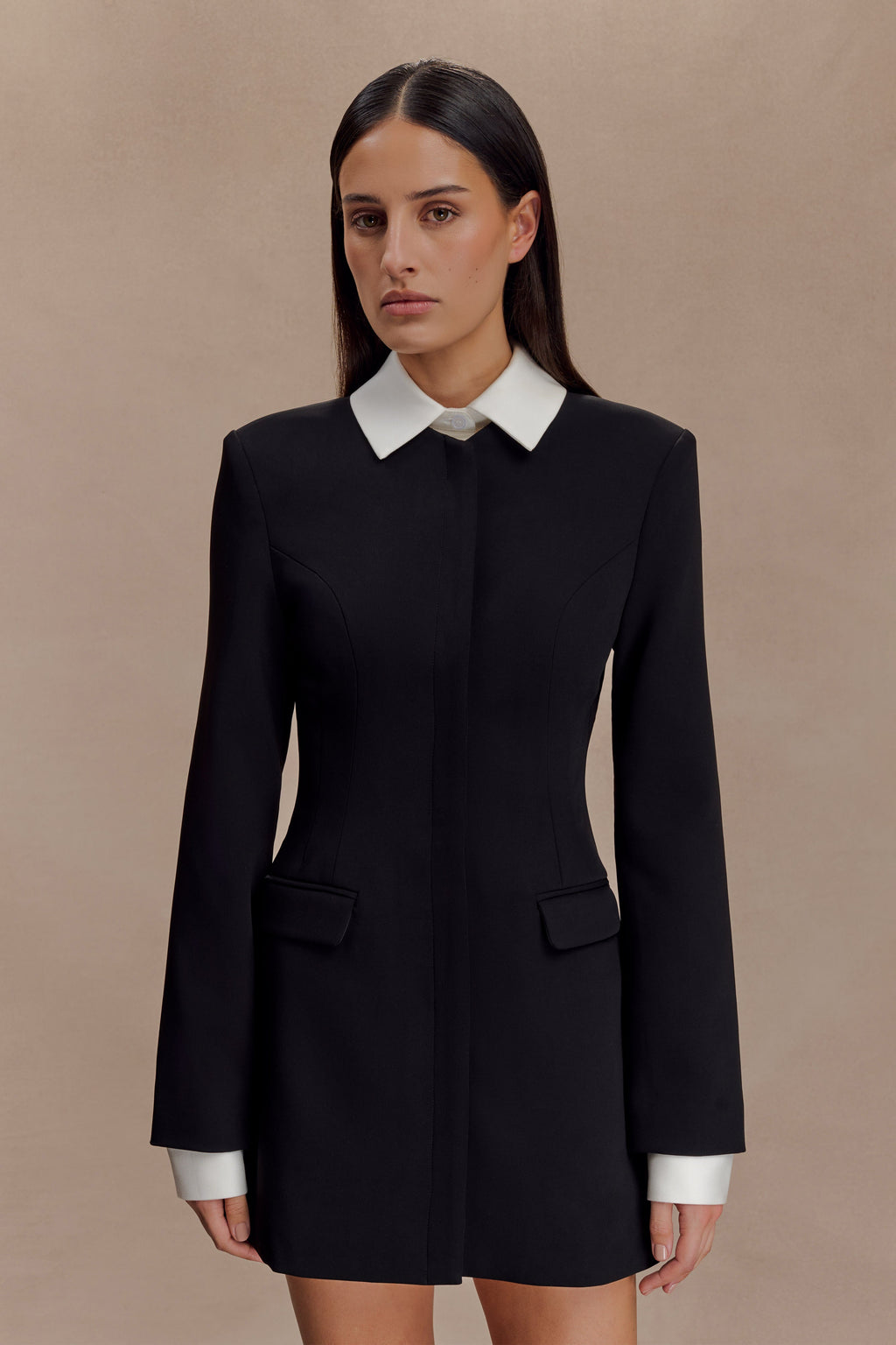 Gretchen Suiting Mini Dress - Black