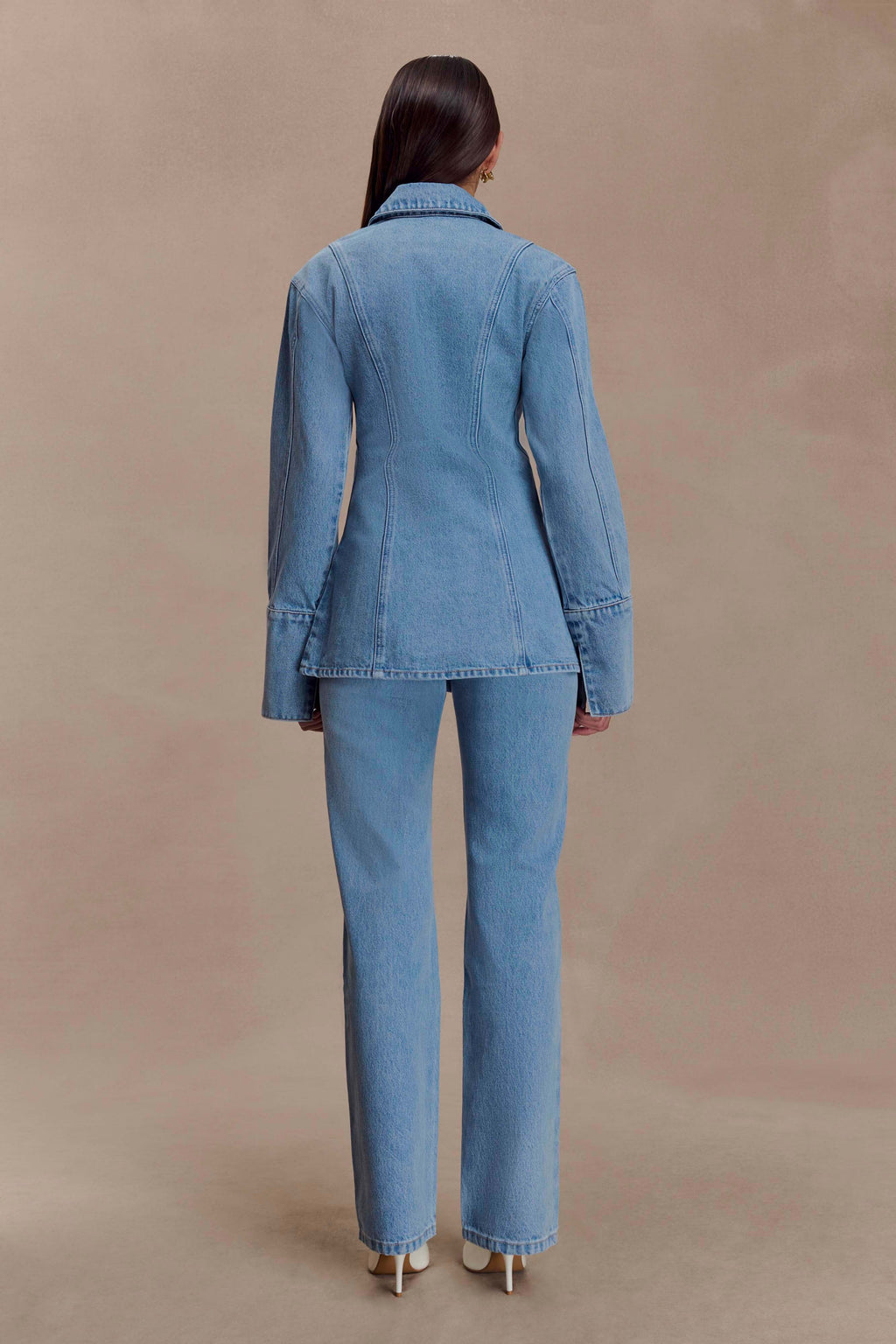 Janine High Waisted Straight Leg Jeans - Classic Blue