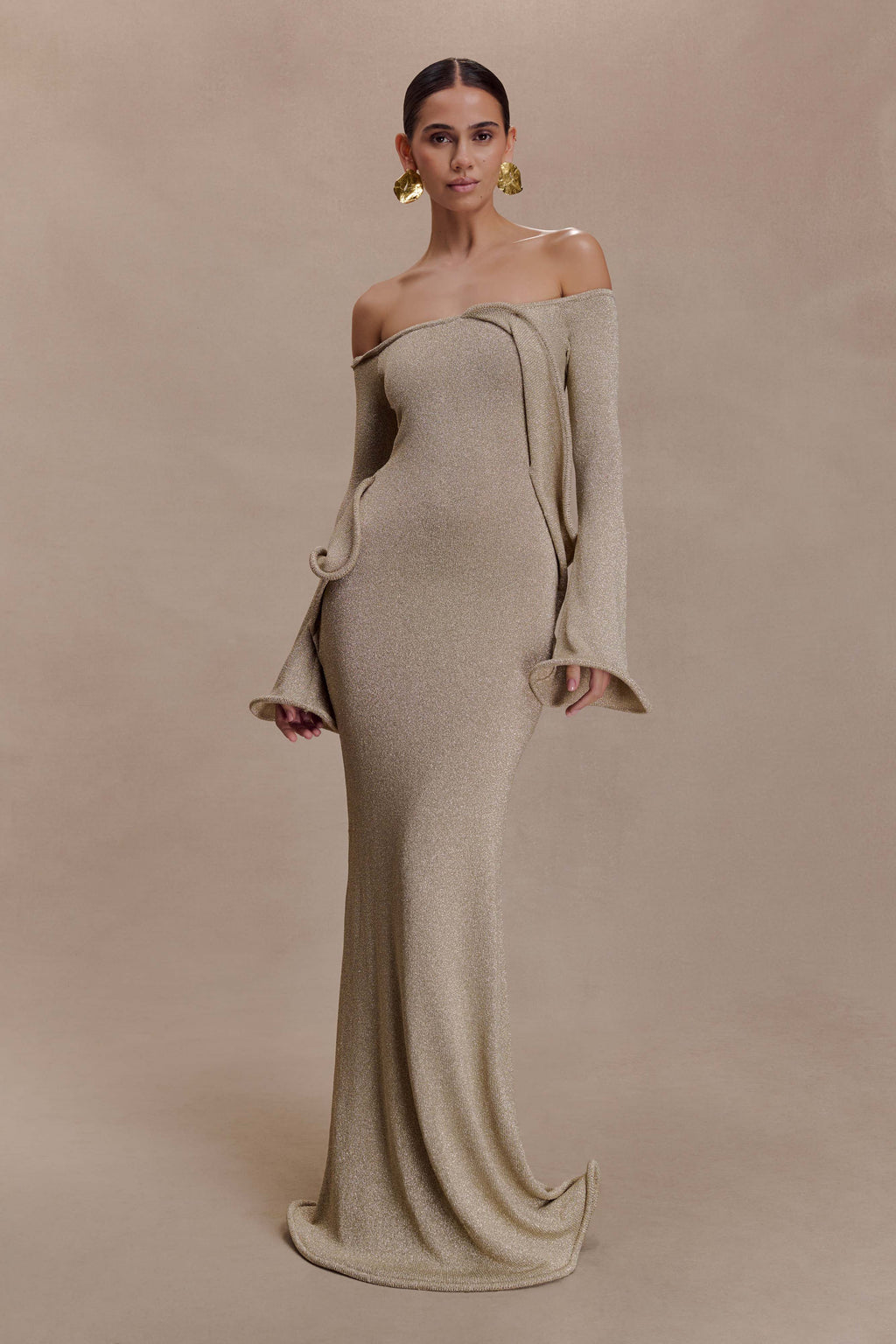 Sandrine Lurex Knit Maxi Dress - Gold