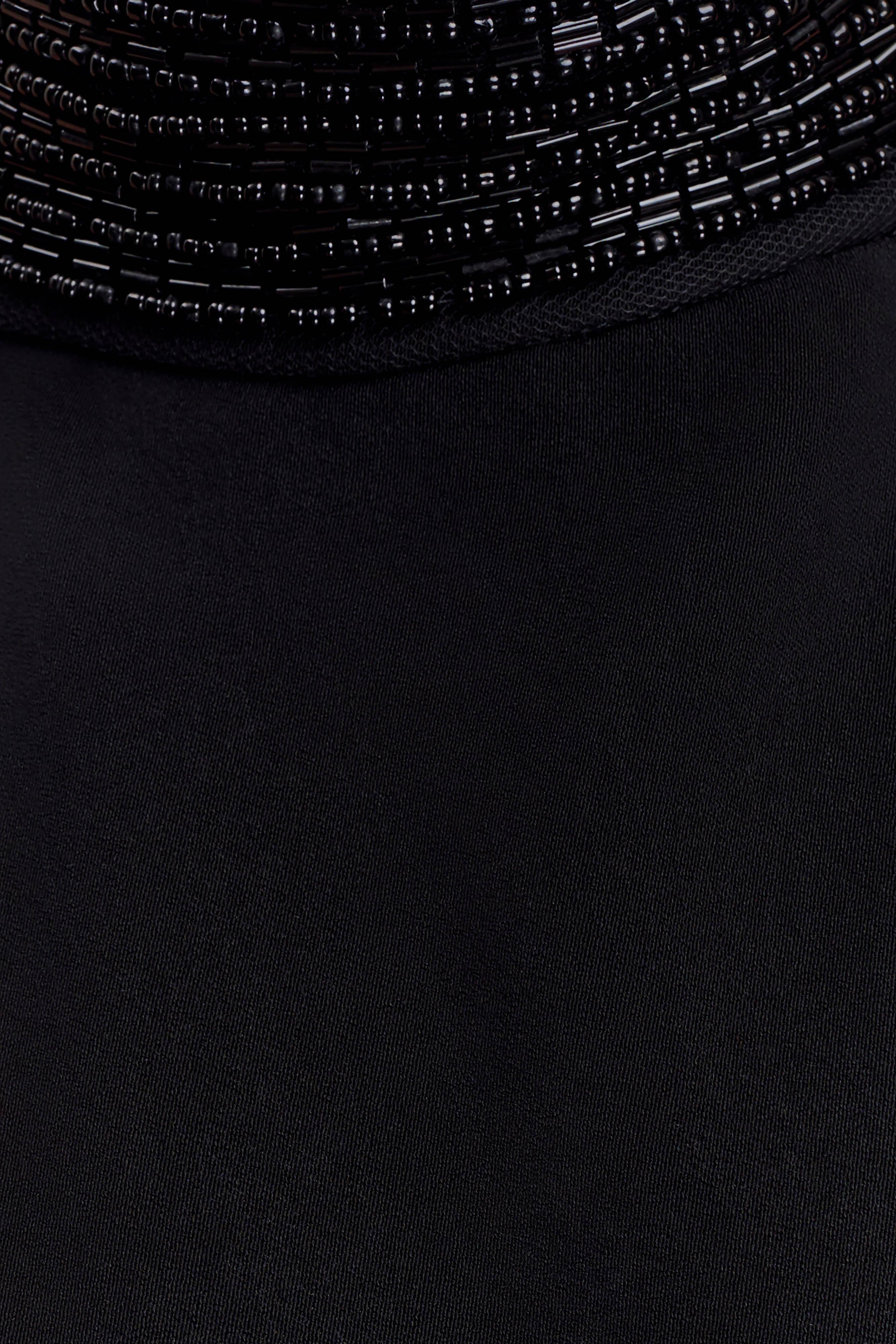 Emilia Beaded Neck Halter Top - Black