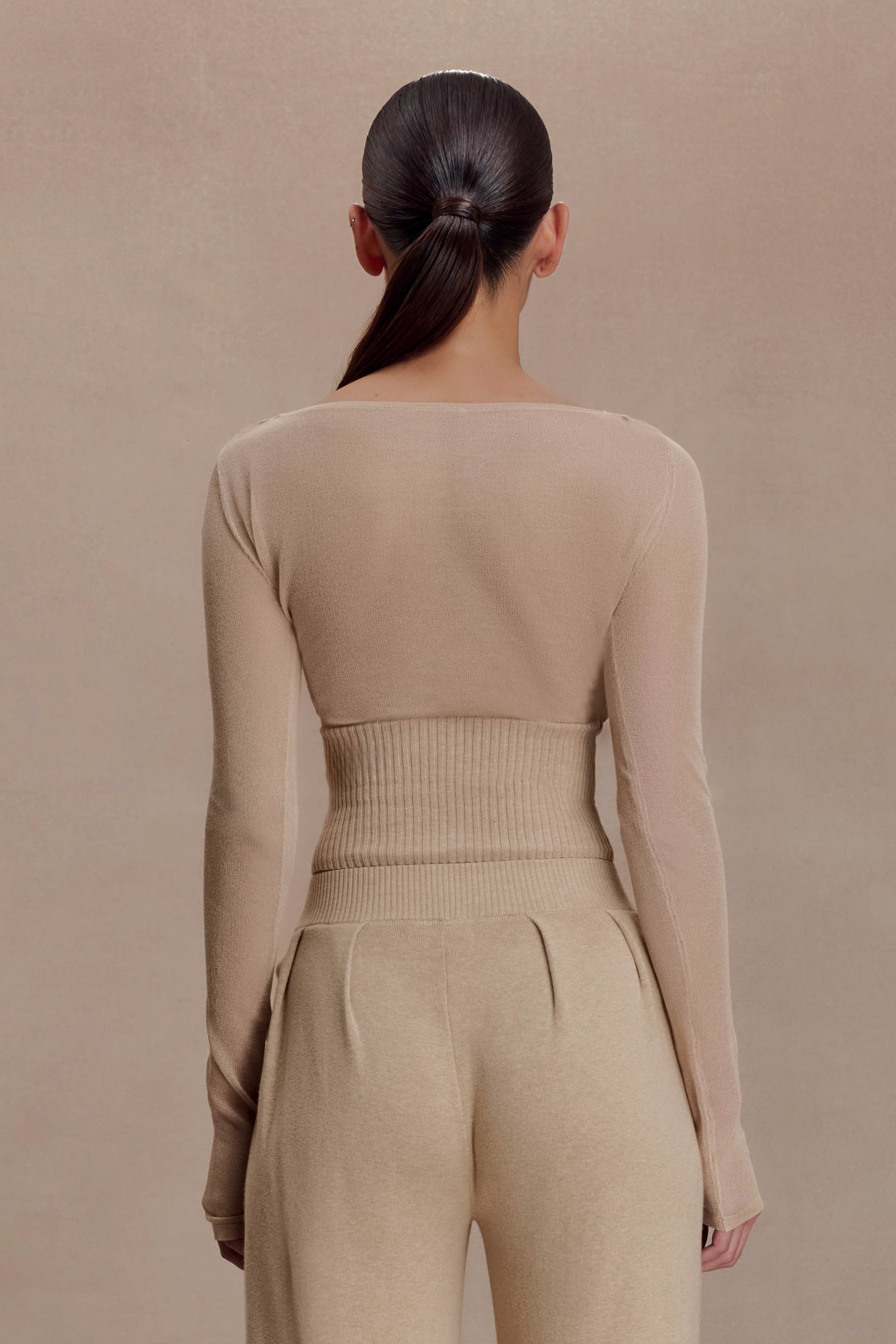 Brionee Silk Blend Knit Top - Sand