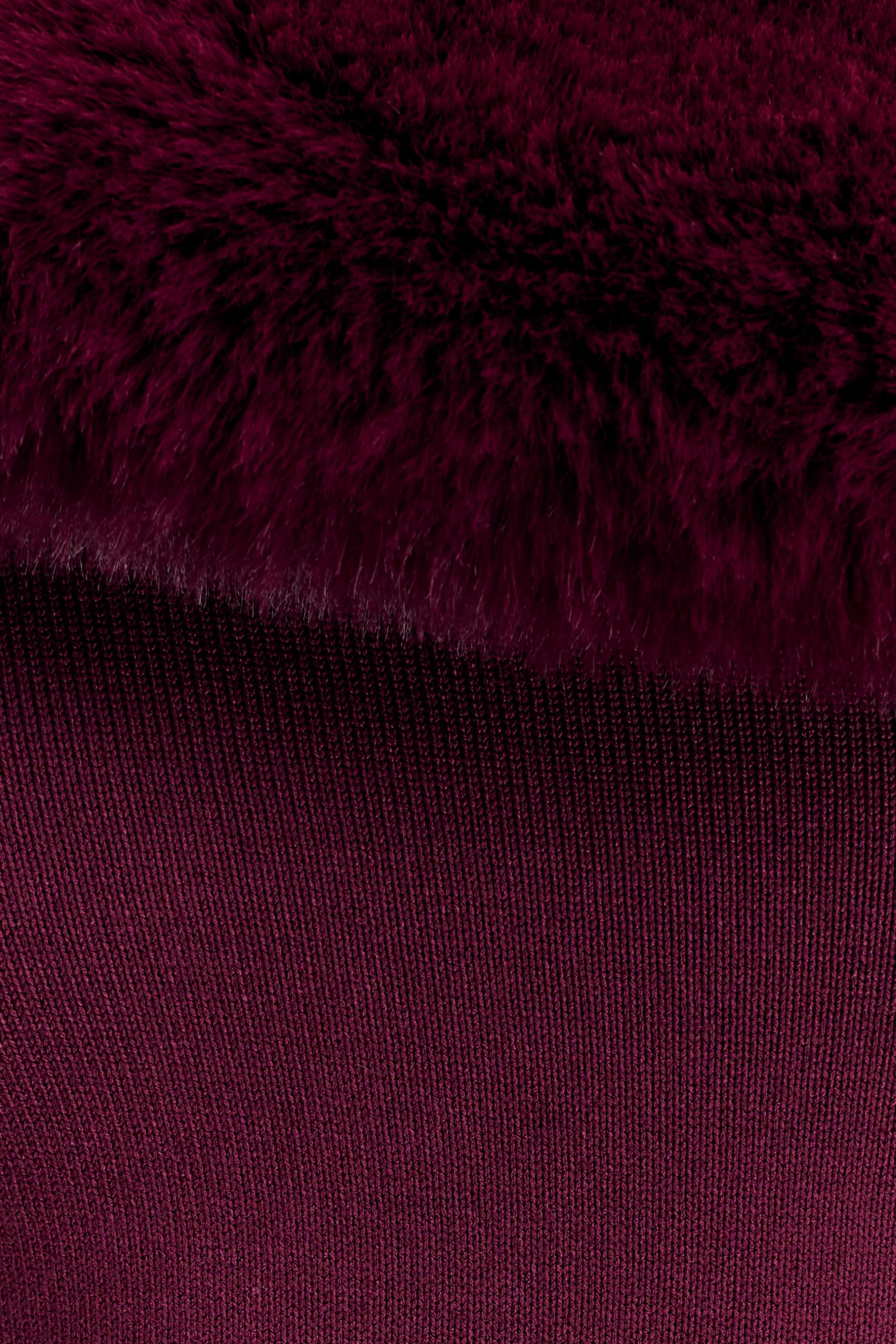 Karleigh Faux Fur Knit Maxi Dress - Plum